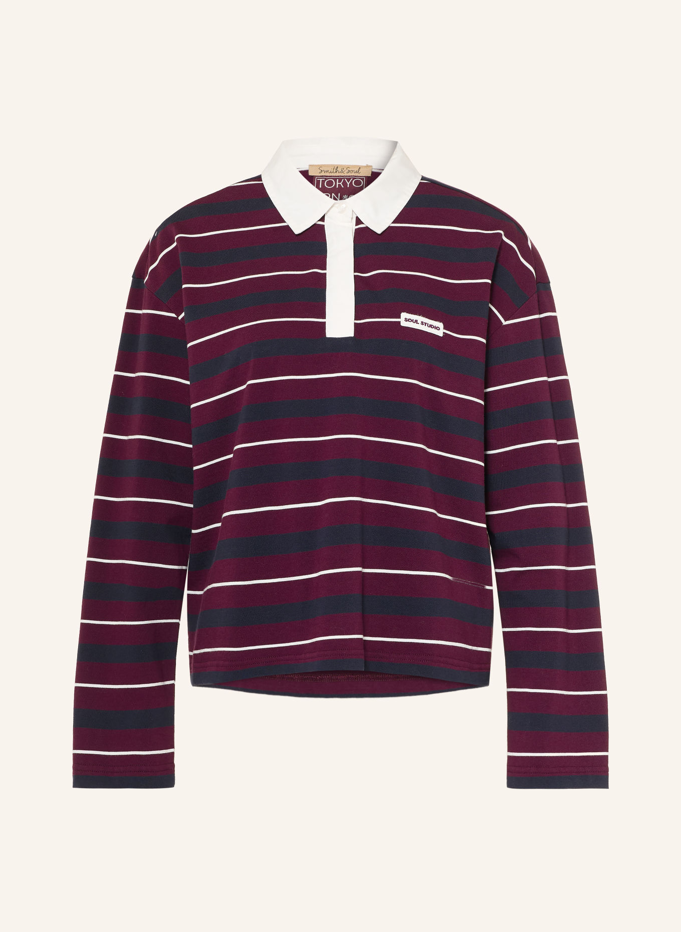 Smith & Soul Rugbyshirt: DONKERROOD / DONKERBLAUW / WIT