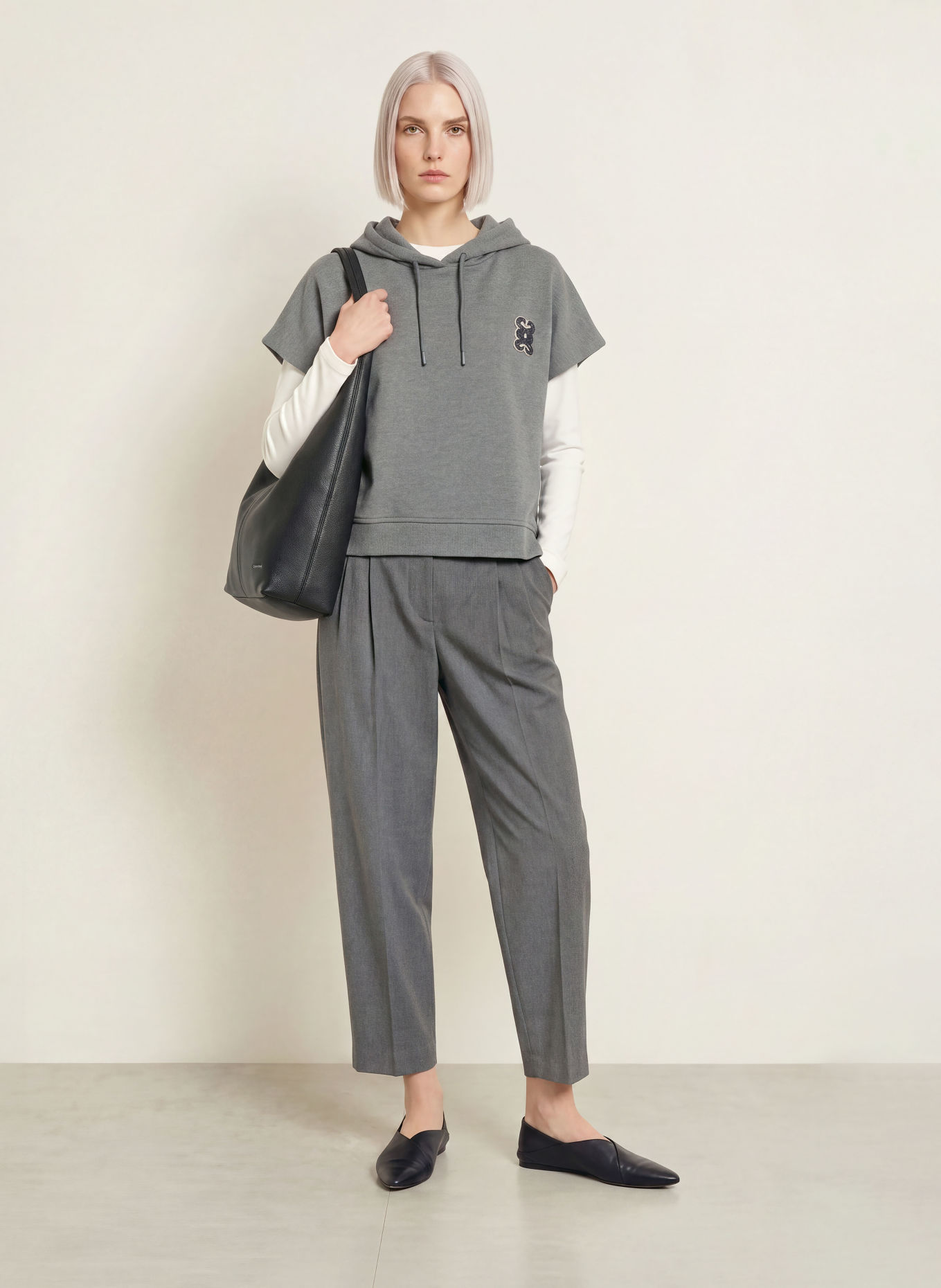 Smith & Soul 7/8 broek van flanel: DONKERGRIJS