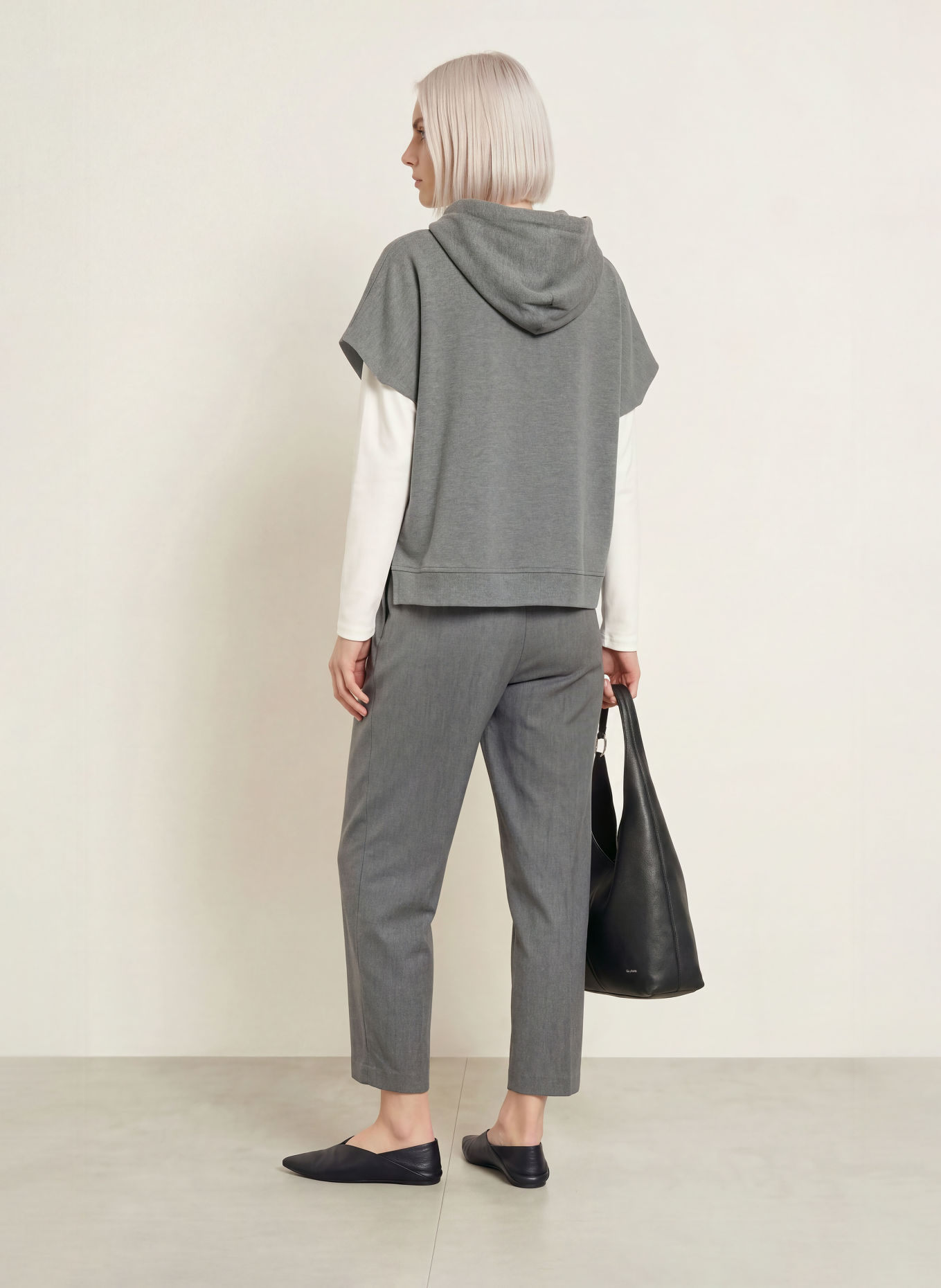Smith & Soul 7/8 broek van flanel: DONKERGRIJS