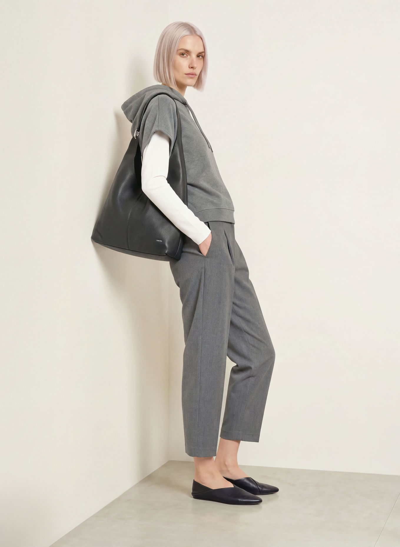 Smith & Soul 7/8 broek van flanel: DONKERGRIJS