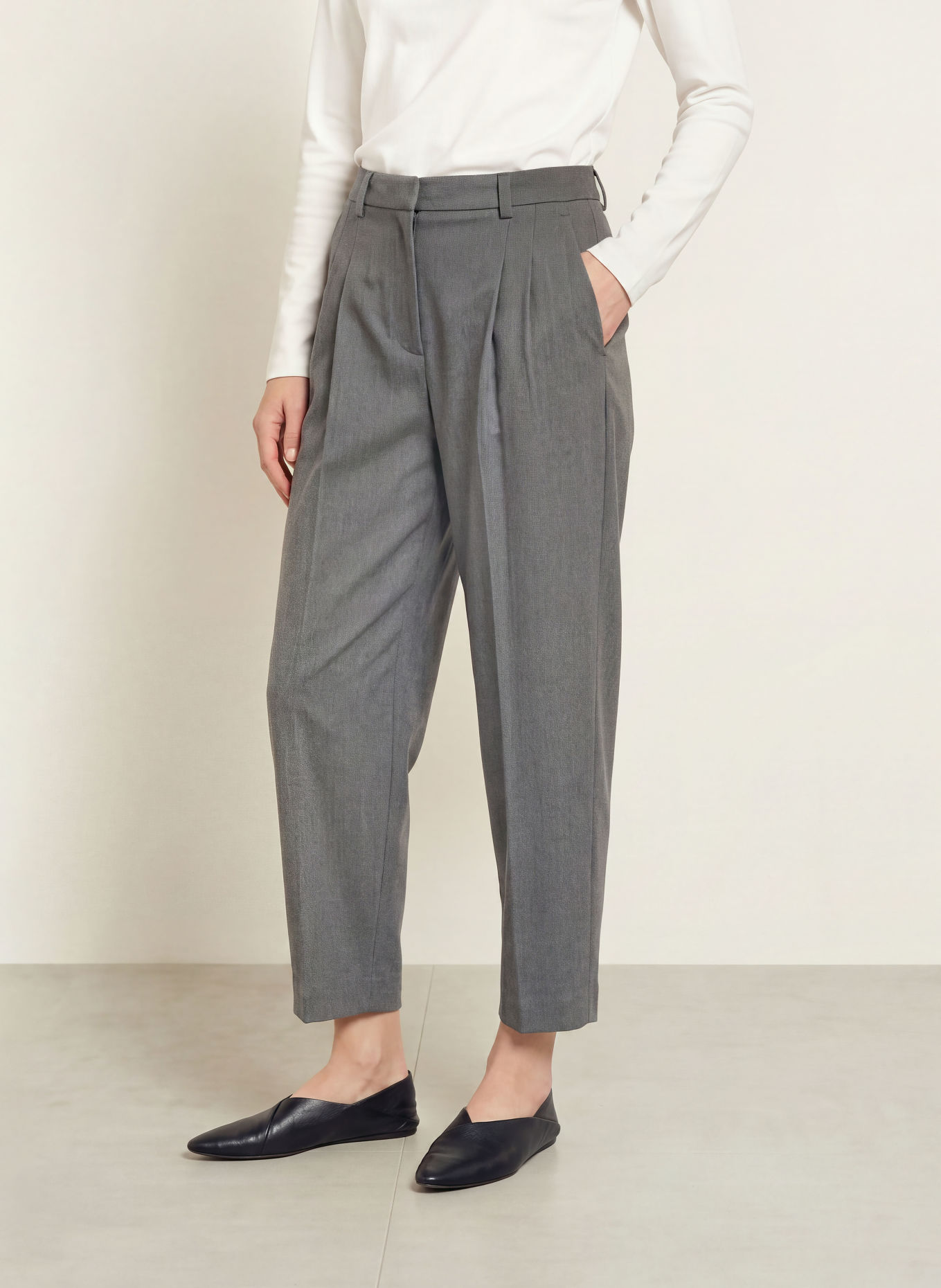 Smith & Soul 7/8 broek van flanel: DONKERGRIJS