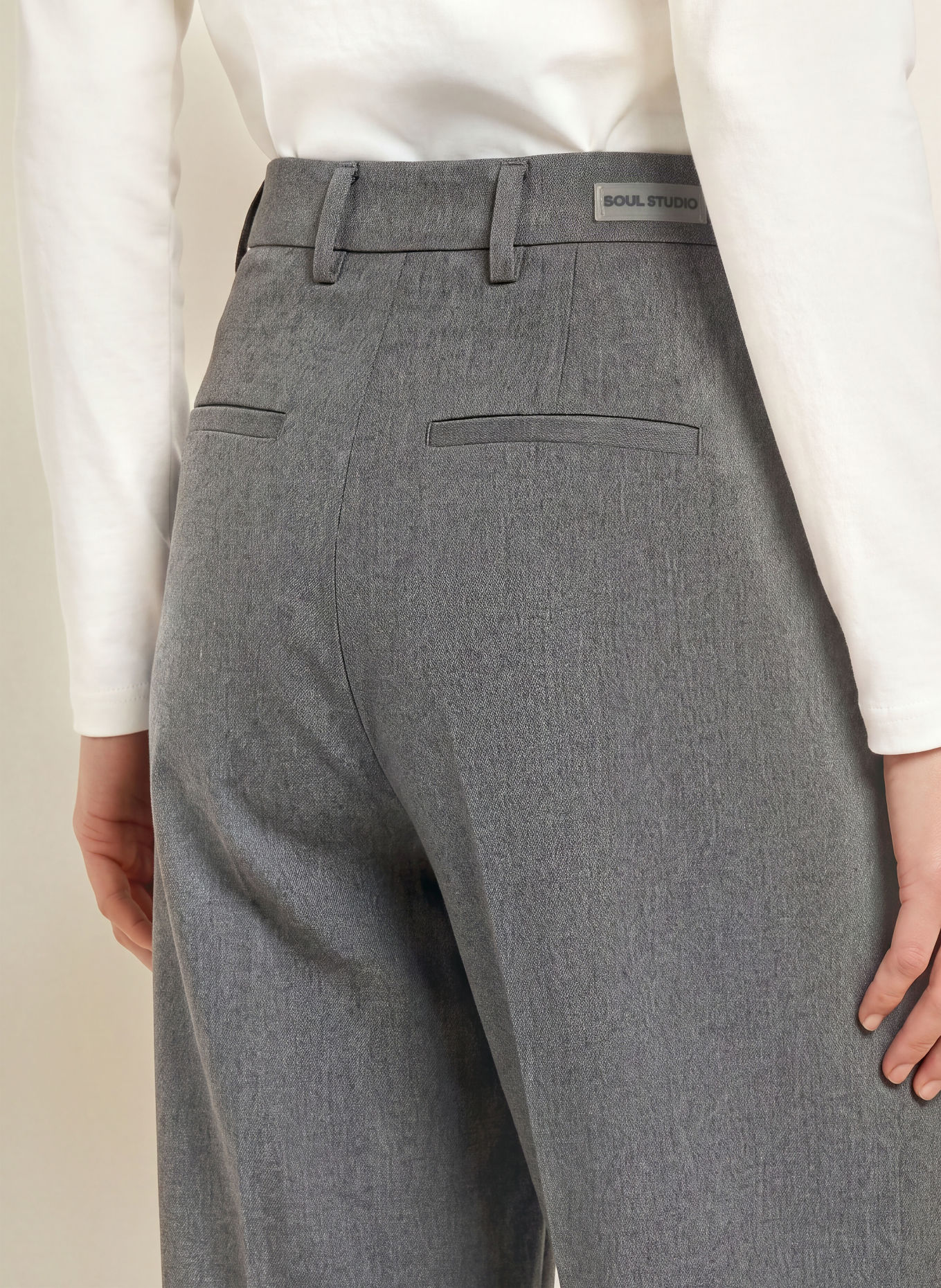 Smith & Soul 7/8 broek van flanel: DONKERGRIJS