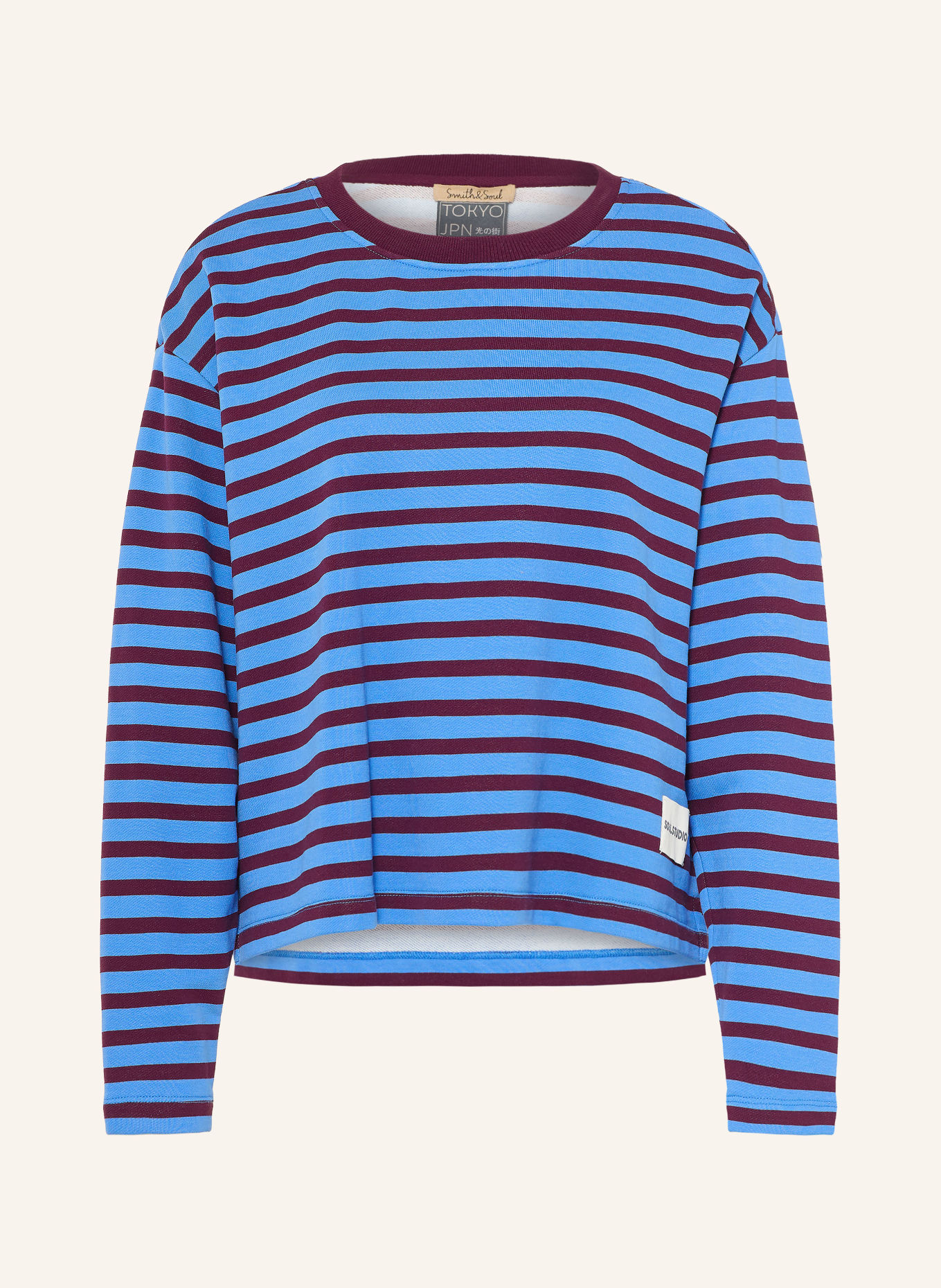 Smith & Soul Sweatshirt: BLAUW / DONKERROOD
