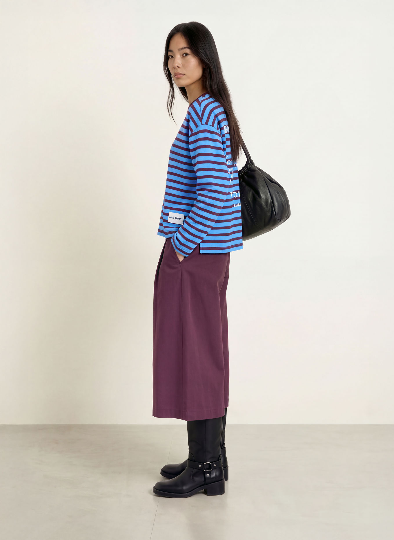 Smith & Soul Sweatshirt: BLAUW / DONKERROOD