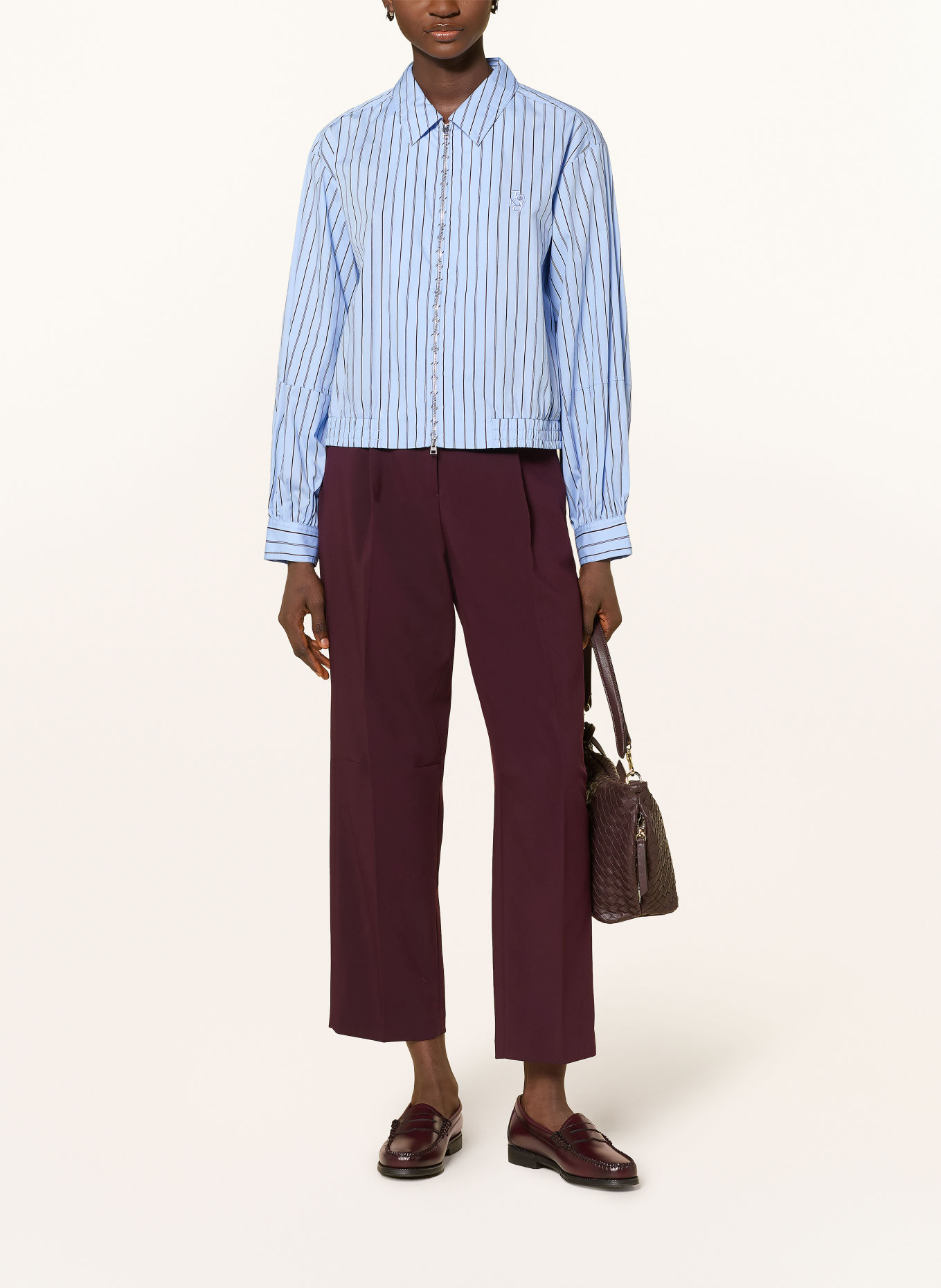 Smith & Soul Hemdbluse: HELLBLAU / DUNKELBRAUN