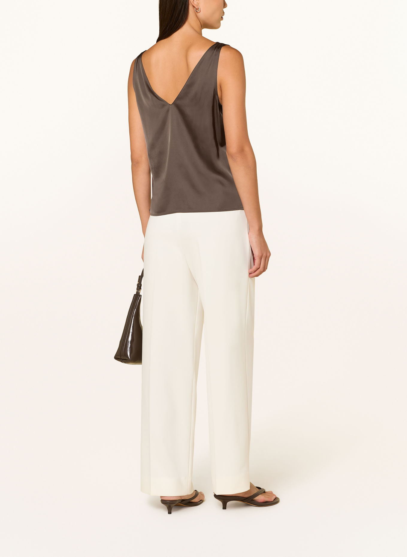 COMMA Satin blouse: DARK BROWN