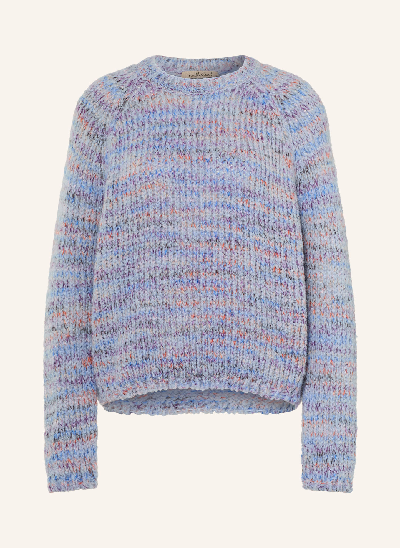 Smith & Soul Sweater: LIGHT BLUE / PURPLE / DARK ORANGE