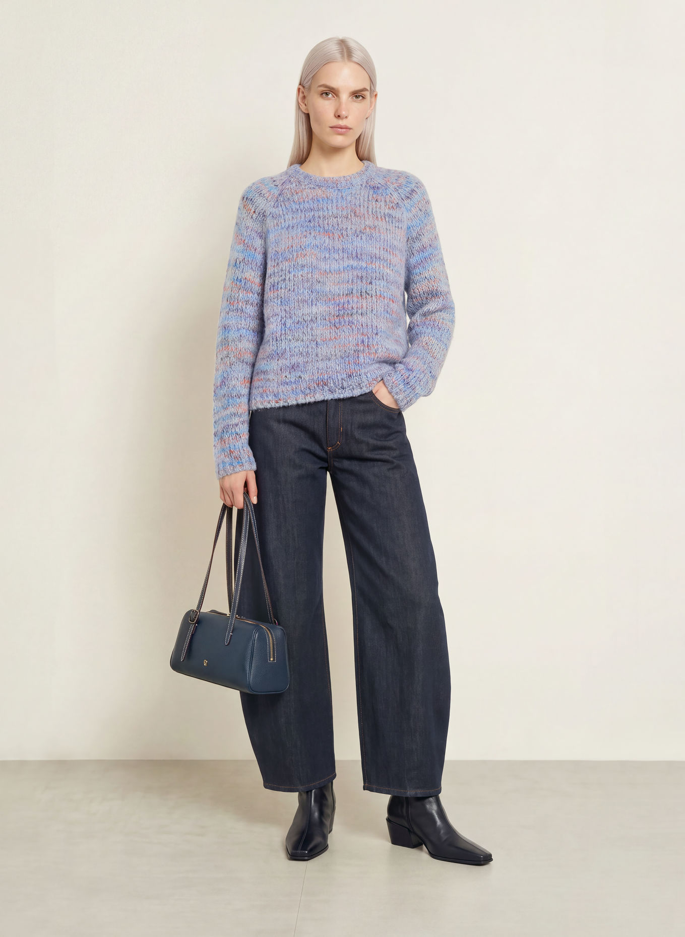 Smith & Soul Sweater: LIGHT BLUE / PURPLE / DARK ORANGE