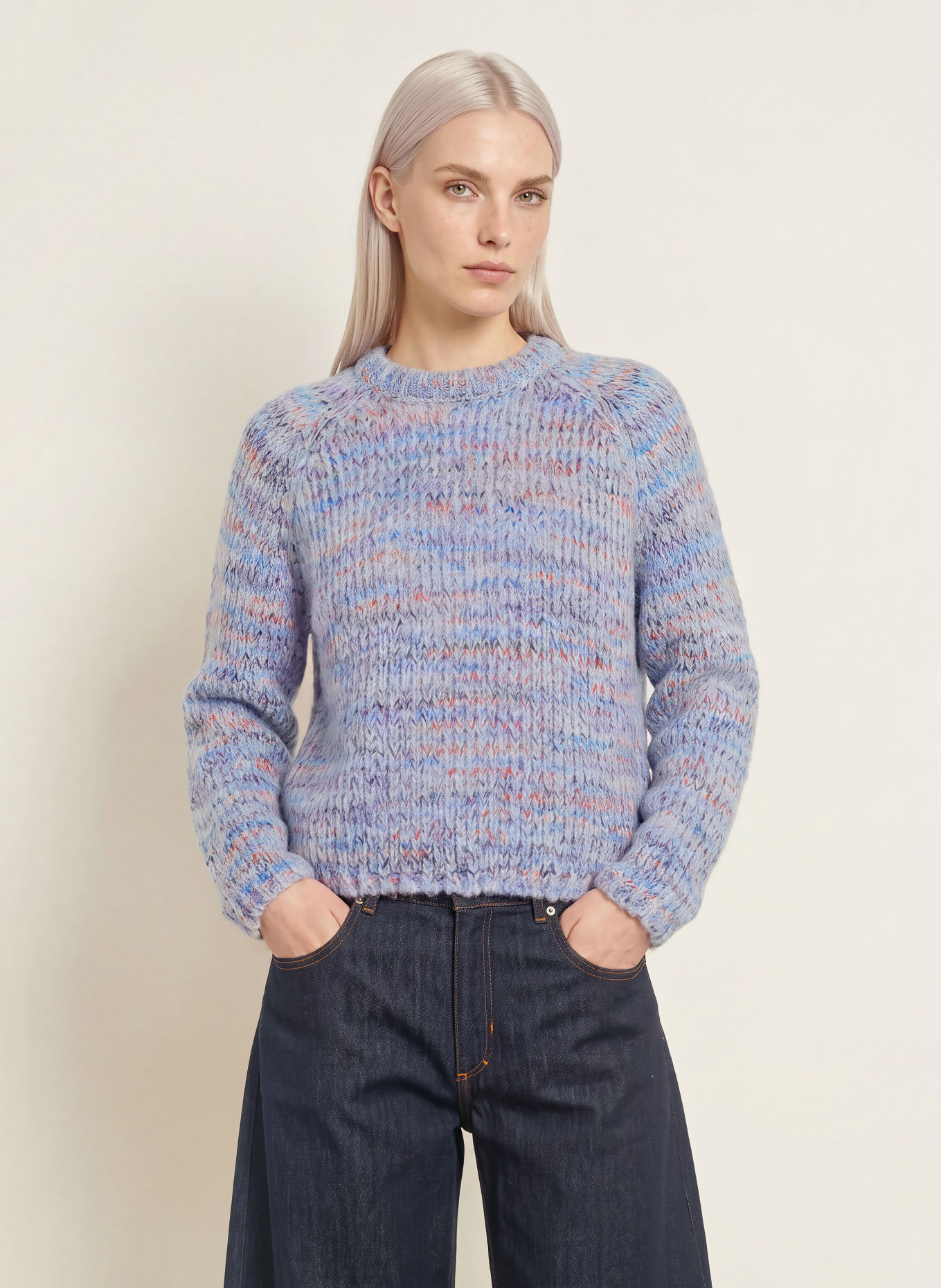 Smith & Soul Sweater: LIGHT BLUE / PURPLE / DARK ORANGE