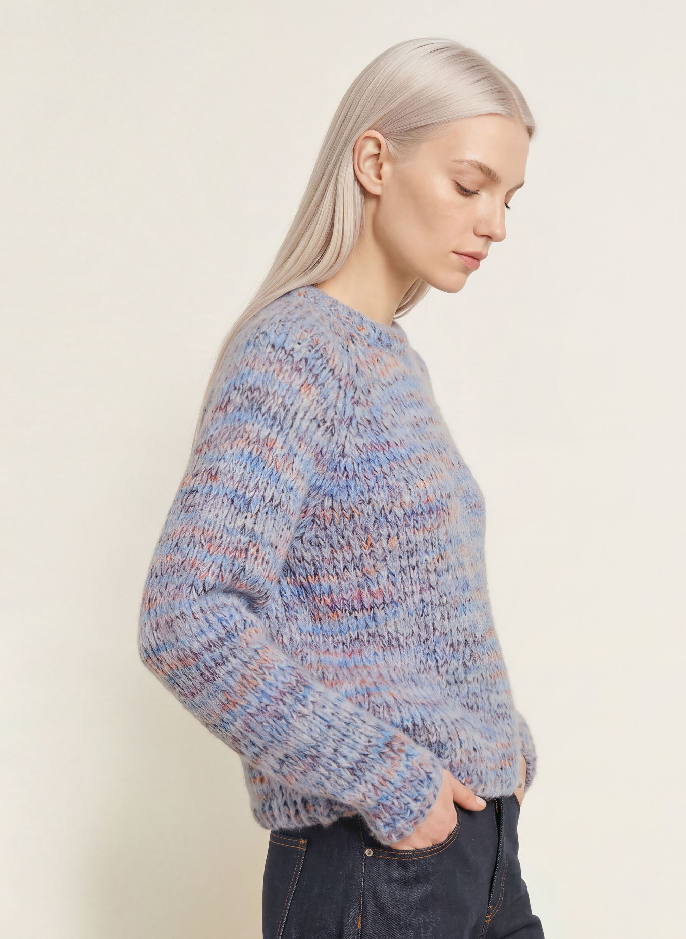 Smith & Soul Sweater: LIGHT BLUE / PURPLE / DARK ORANGE