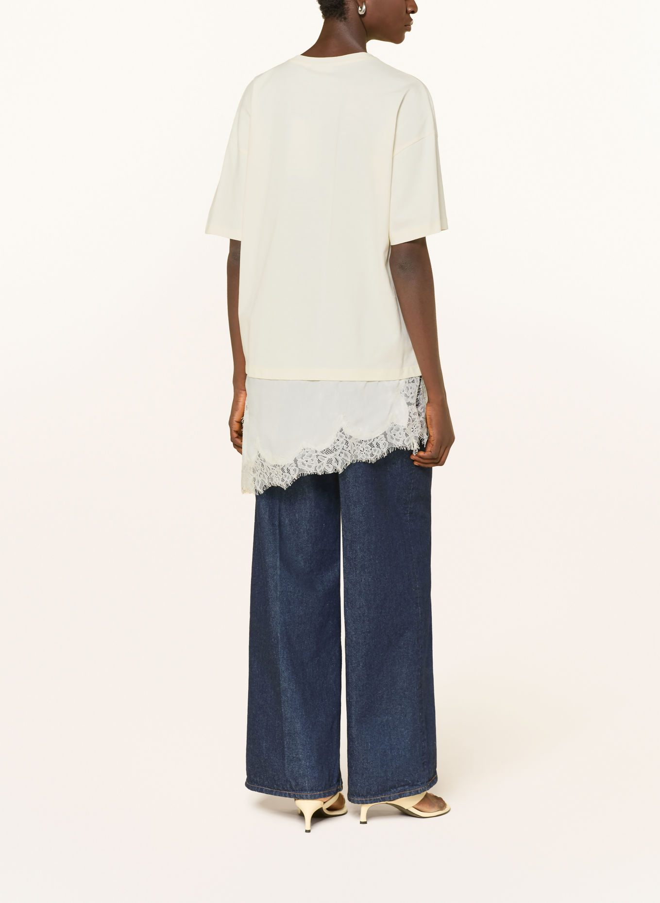 COMMA T-shirt with lace: WHITE