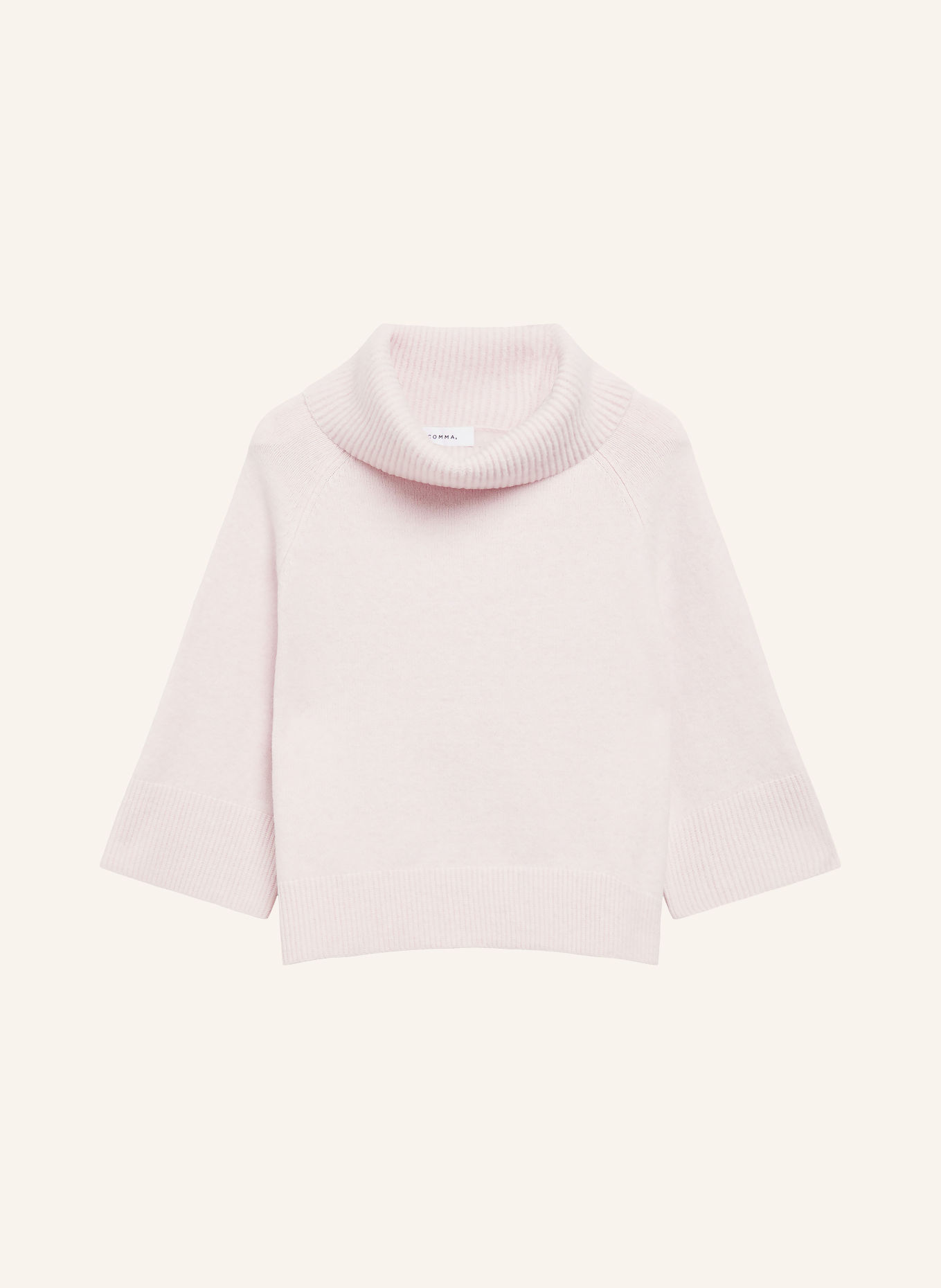 COMMA Rollkragenpullover mit 3/4-Arm: HELLROSA