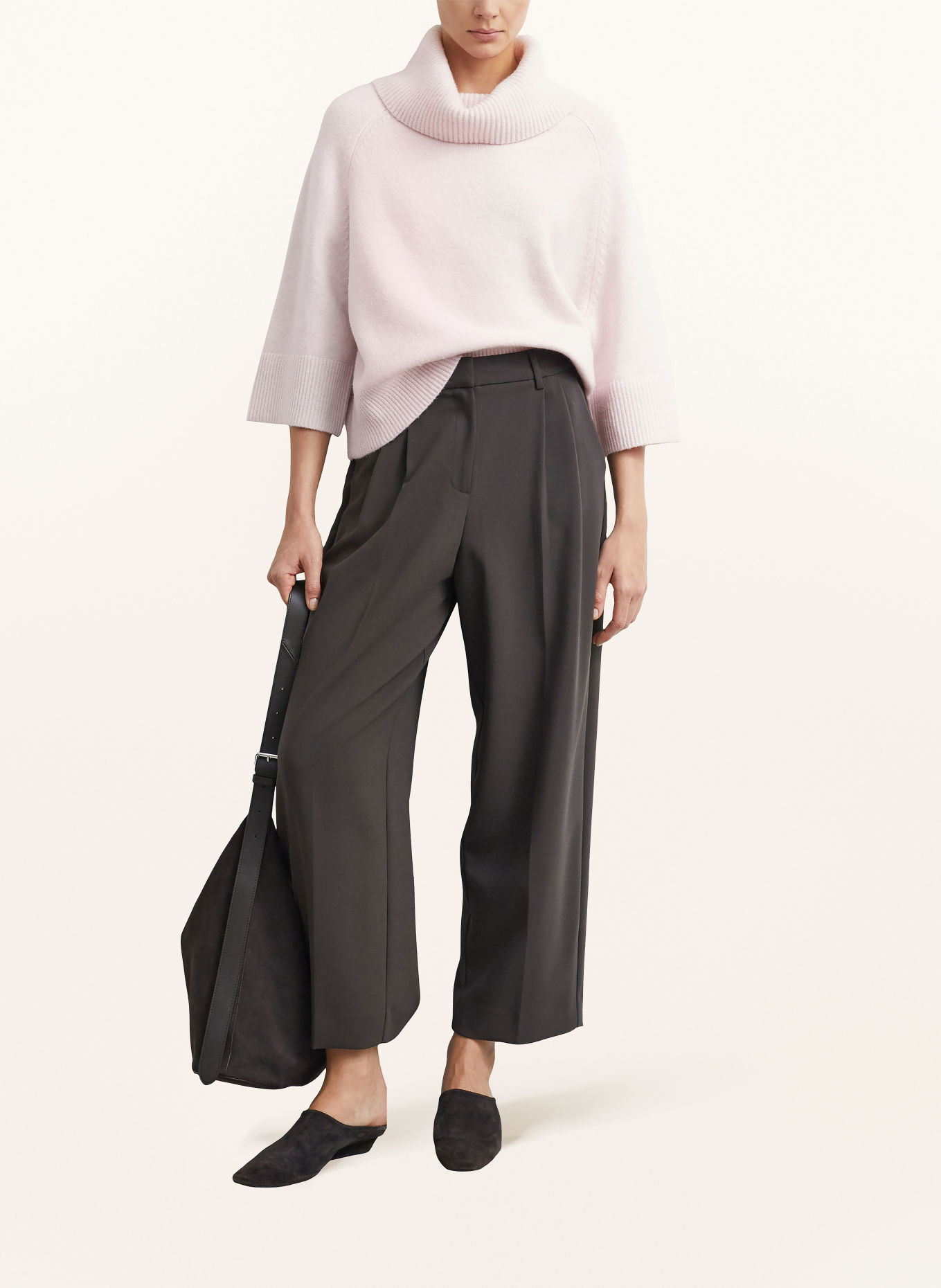 COMMA Rollkragenpullover mit 3/4-Arm: HELLROSA