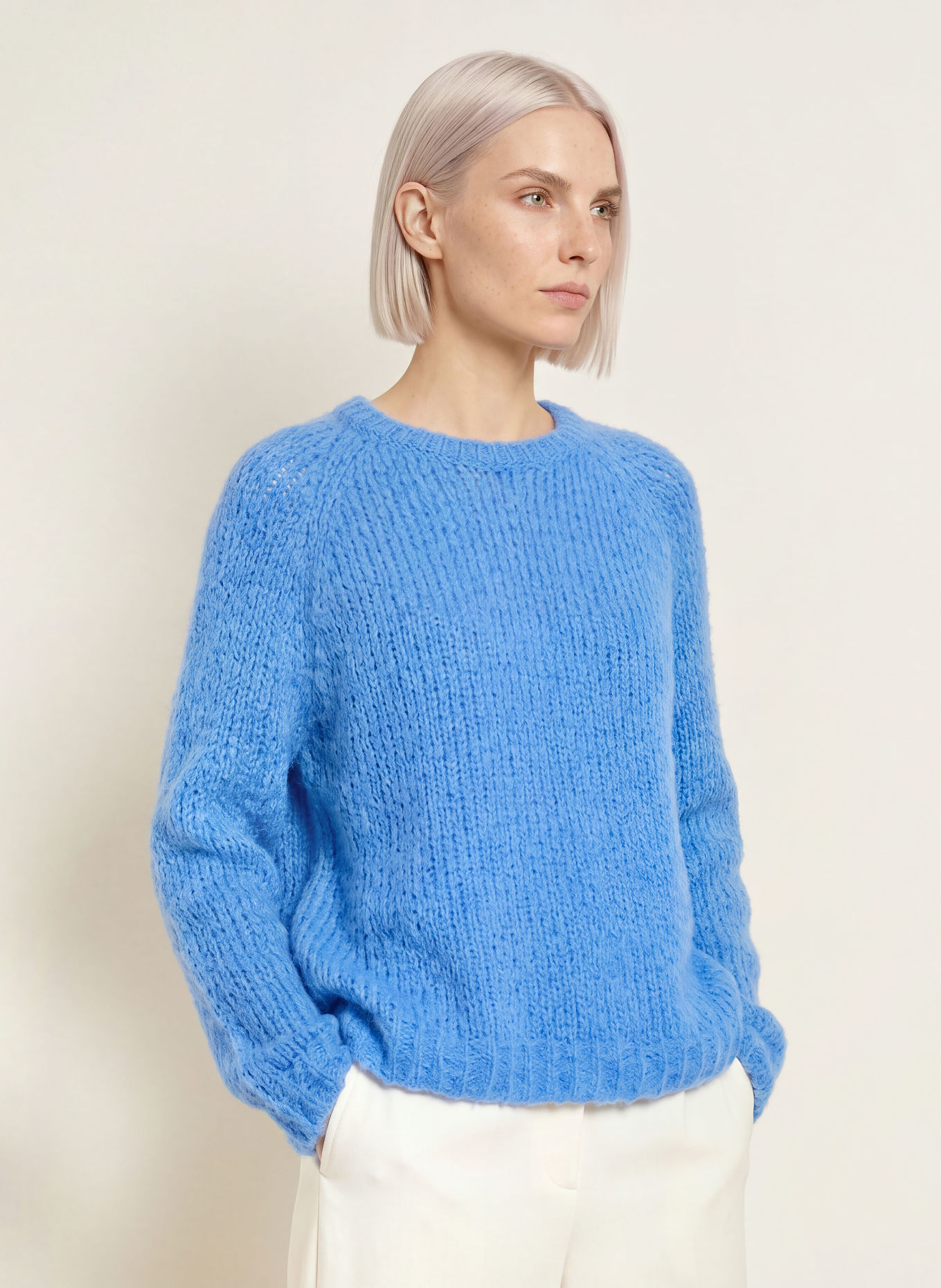 Smith & Soul Trui van alpaca: LICHTBLAUW