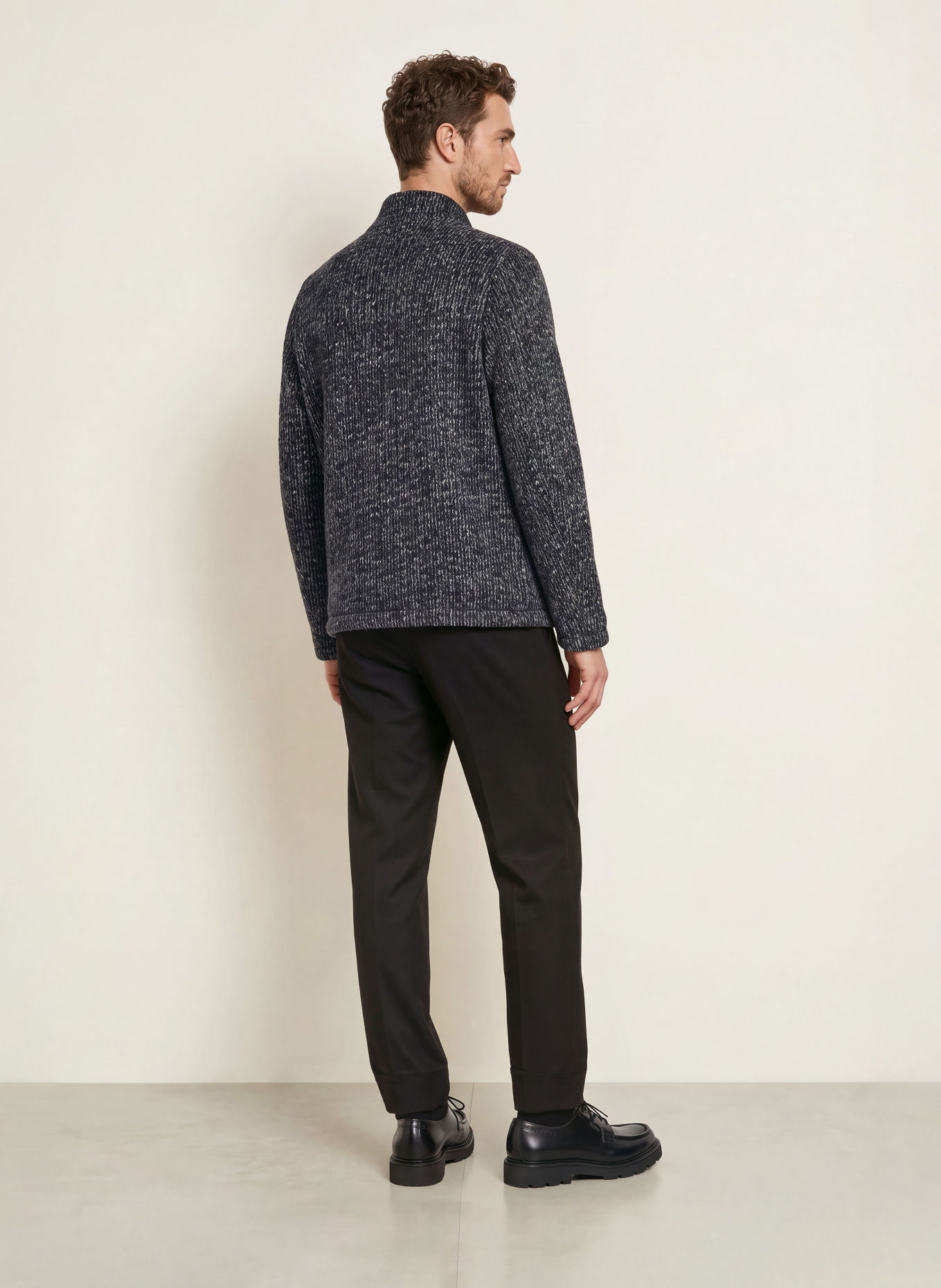 camel active Cardigan: GRAY / DARK BLUE