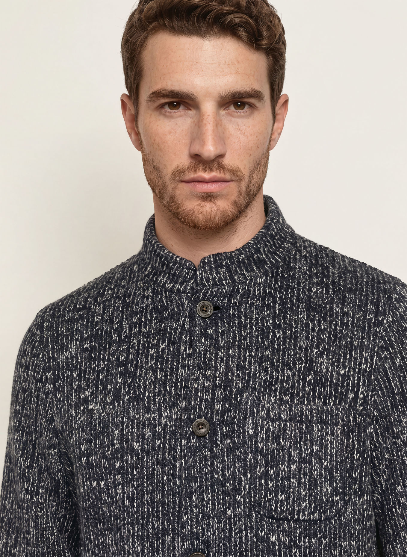 camel active Cardigan: GRAY / DARK BLUE