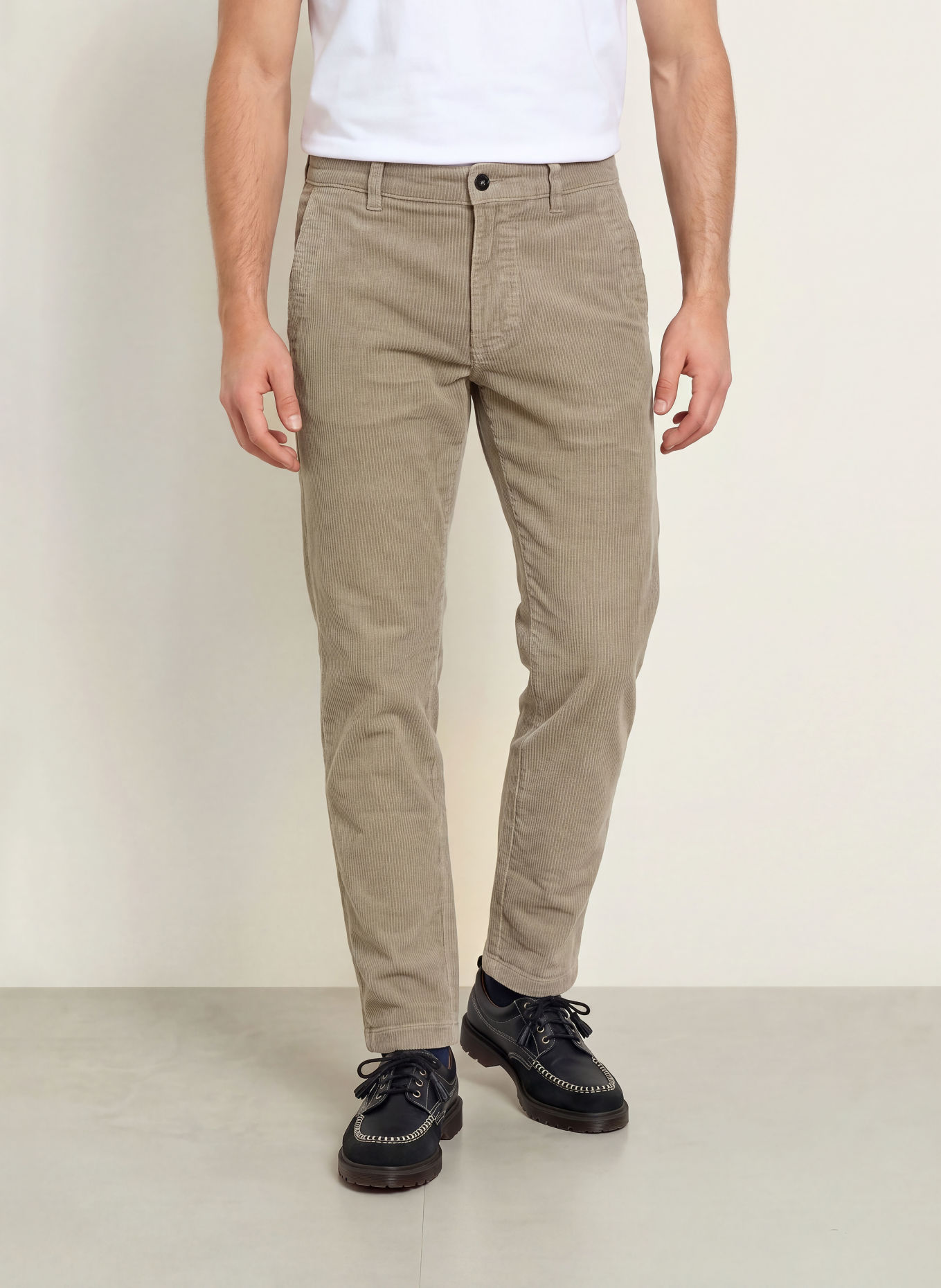 camel active Pantaloni din velur de bumbac, croială regular: BEJ