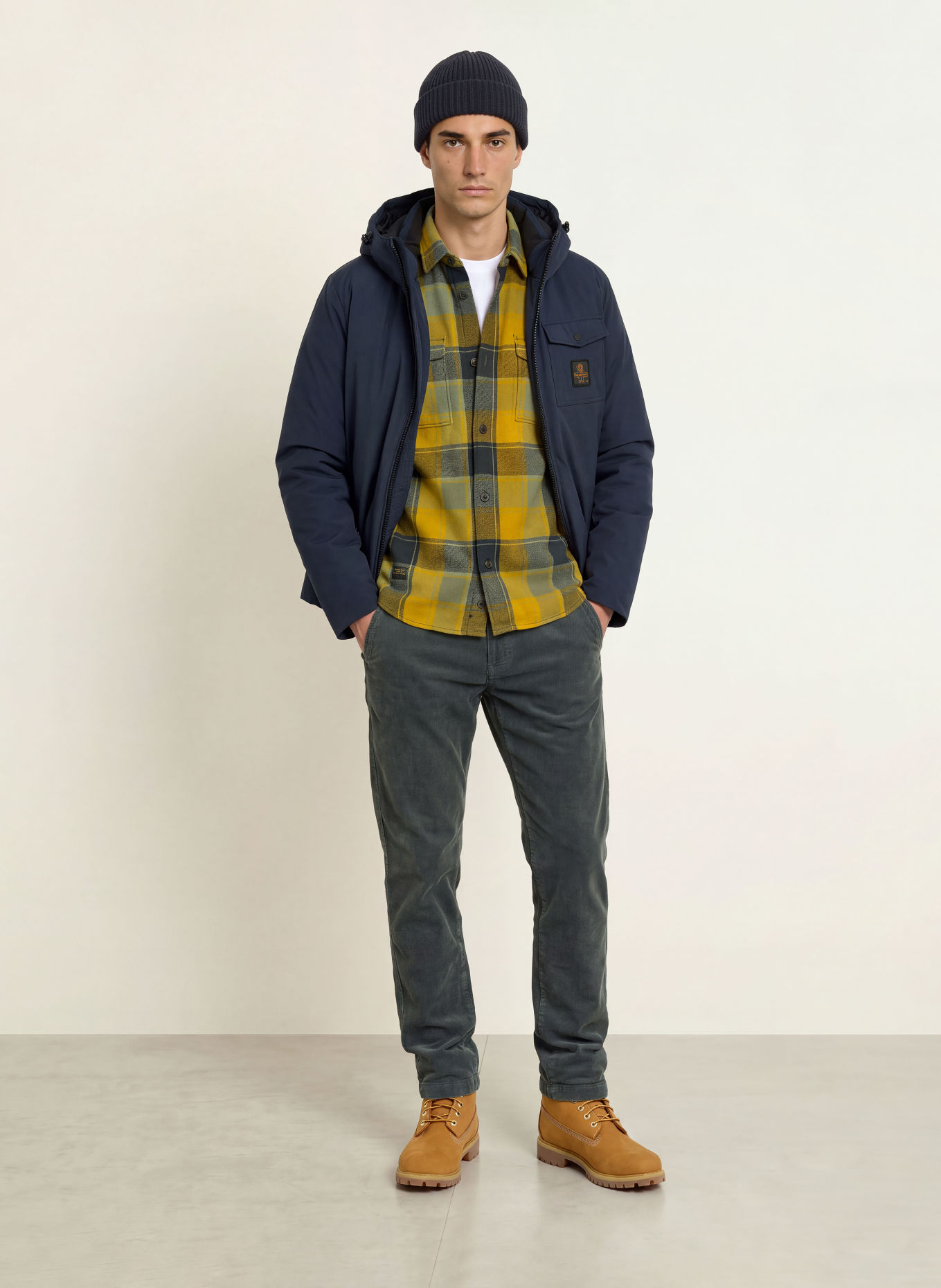 camel active Overjacket: GEEL / LICHTBLAUW / DONKERBLAUW