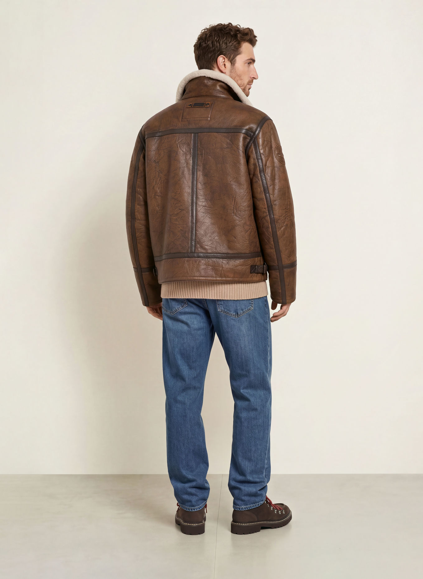 camel active Leren jas: BRUIN / LICHTBRUIN / MARRON FONCÉ