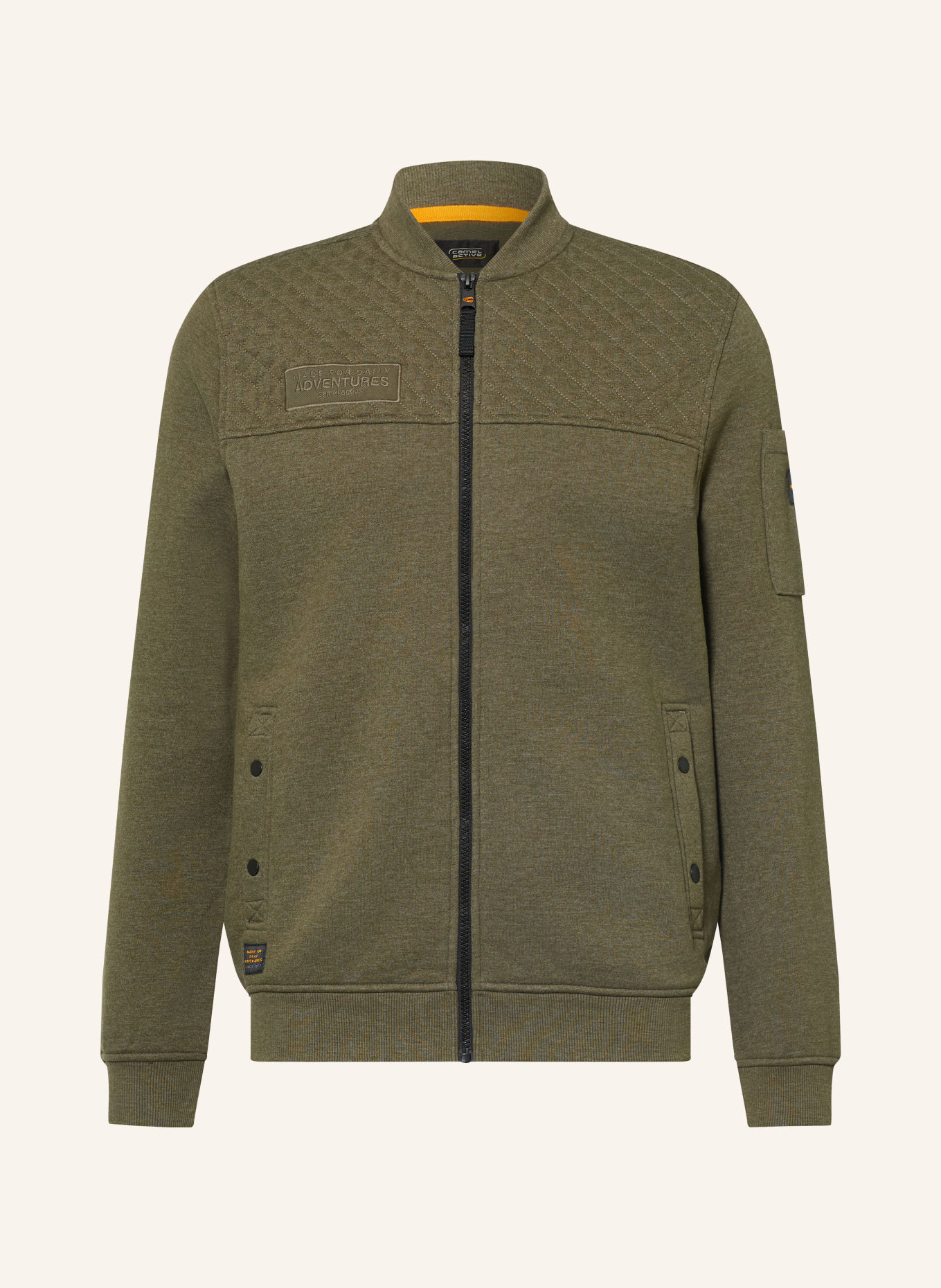camel active Zip-up sweatshirt: KHAKI / BLACK
