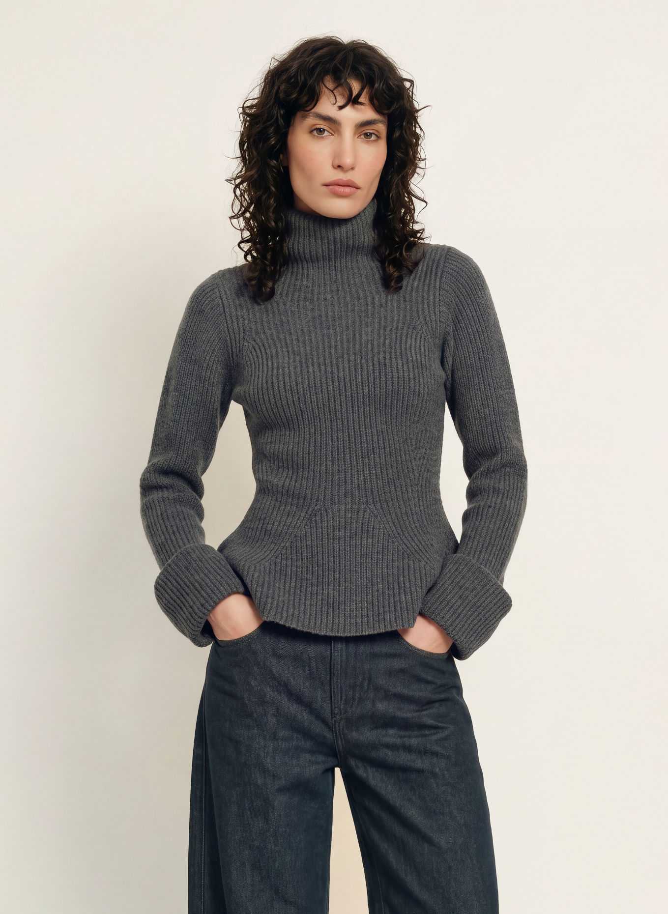 RHÚNE Pullover MAREN: DUNKELGRAU