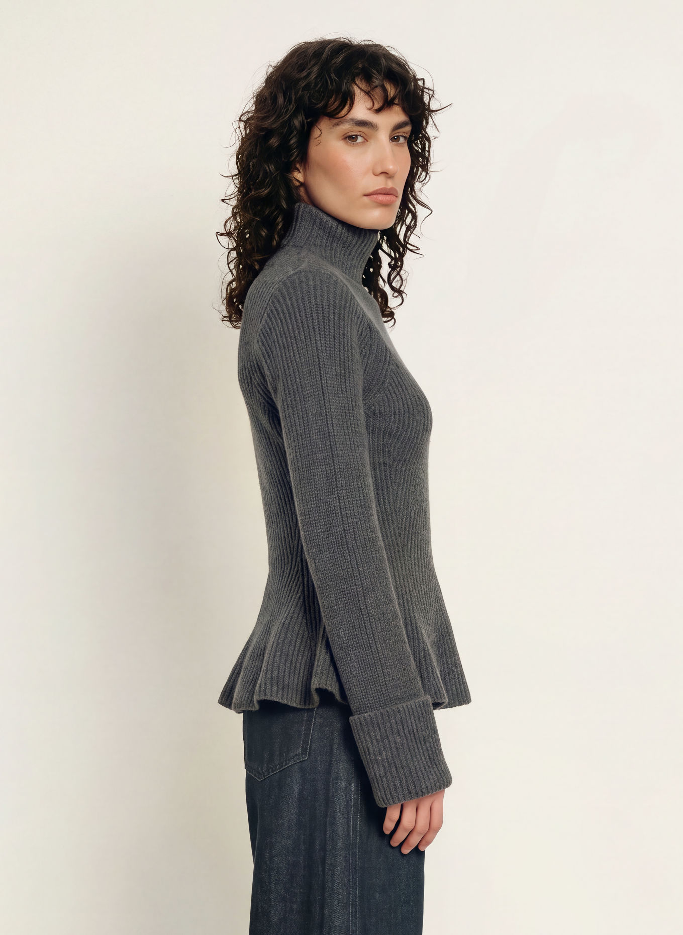 RHÚNE Pullover MAREN: DUNKELGRAU