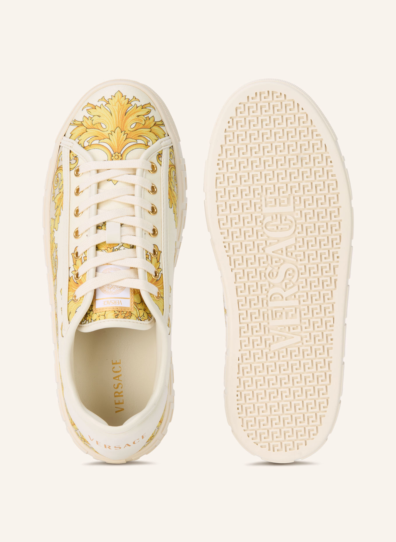VERSACE Sneaker: ECRU / GOLD
