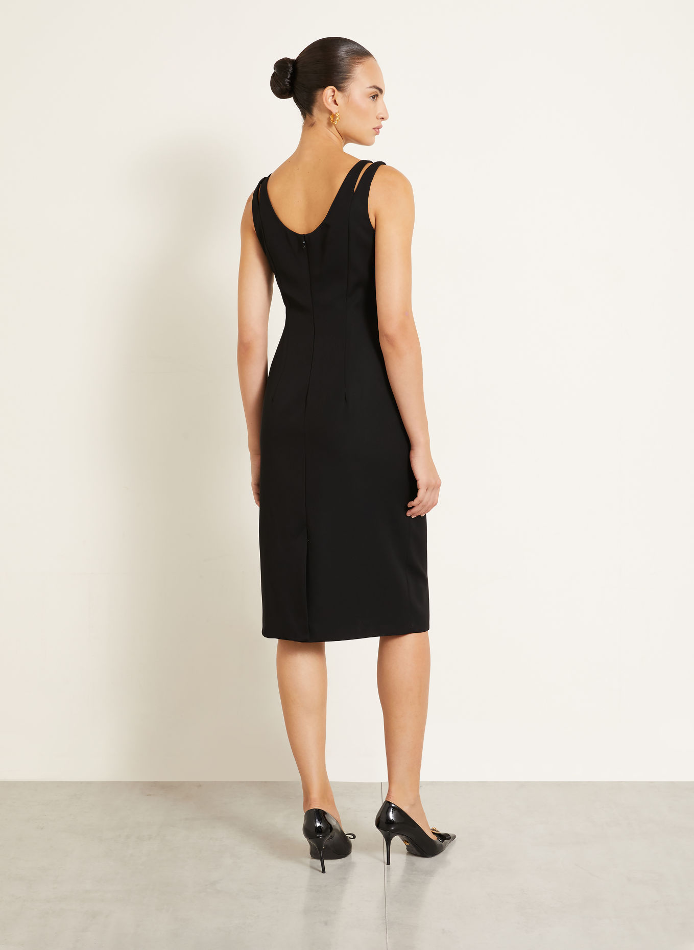 VERSACE Sheath dress: BLACK