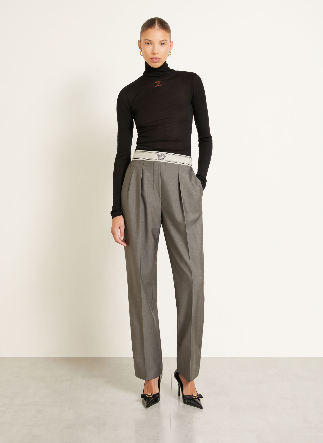 VERSACE Rollkragenshirt: SCHWARZ