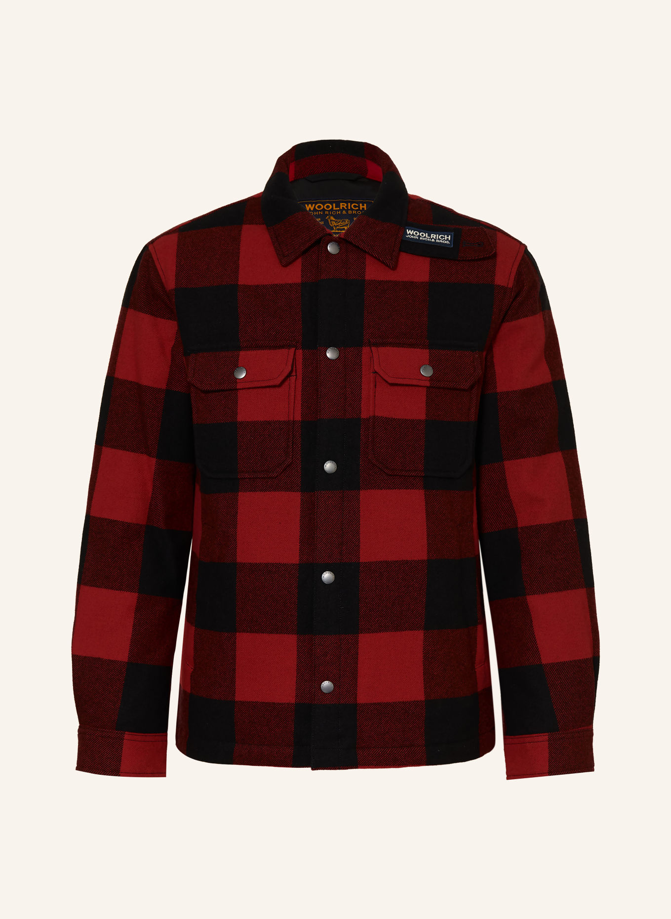 WOOLRICH Overjacket: ROT / SCHWARZ