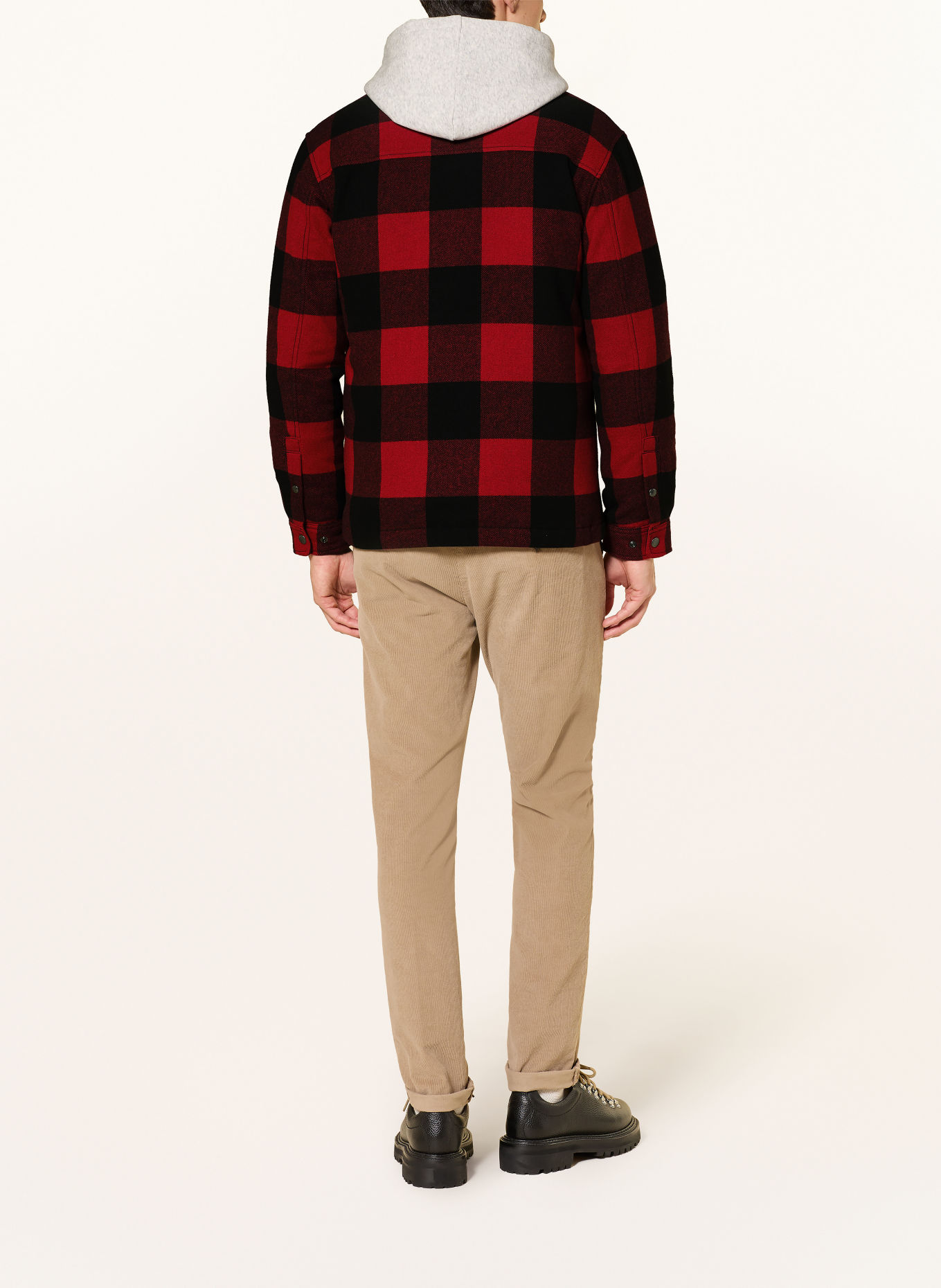 WOOLRICH Overjacket: ROT / SCHWARZ
