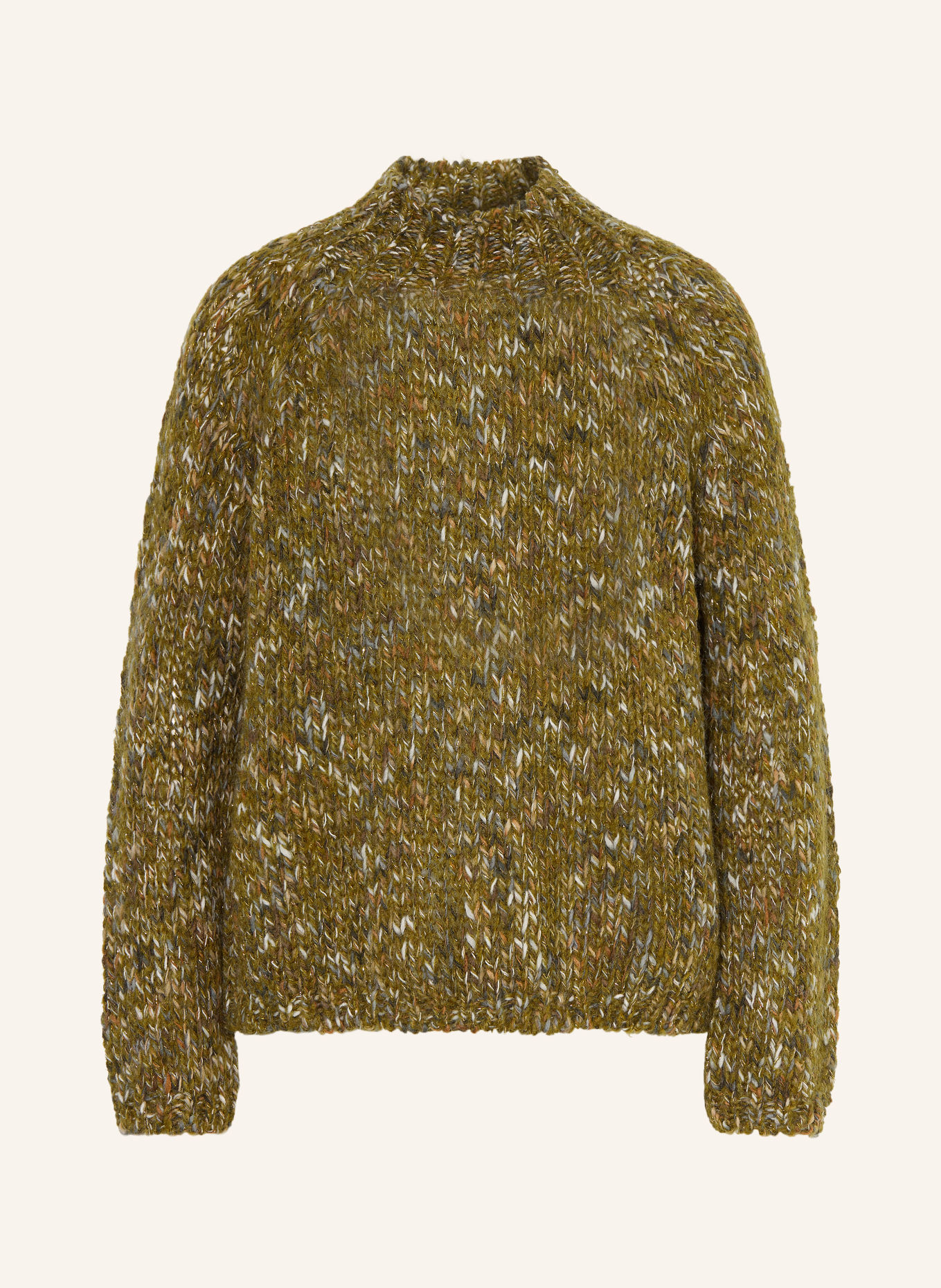 Rich & Royal Pullover mit Glitzergarn: OLIV / PETROL / WEISS