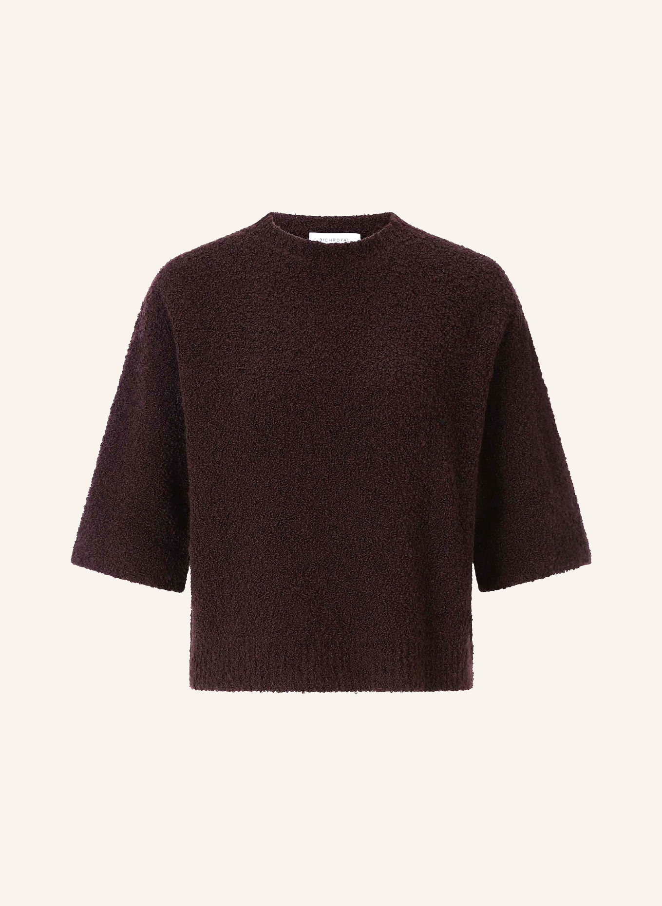 Rich & Royal Sweater with 3/4-length sleeves: DARK BROWN