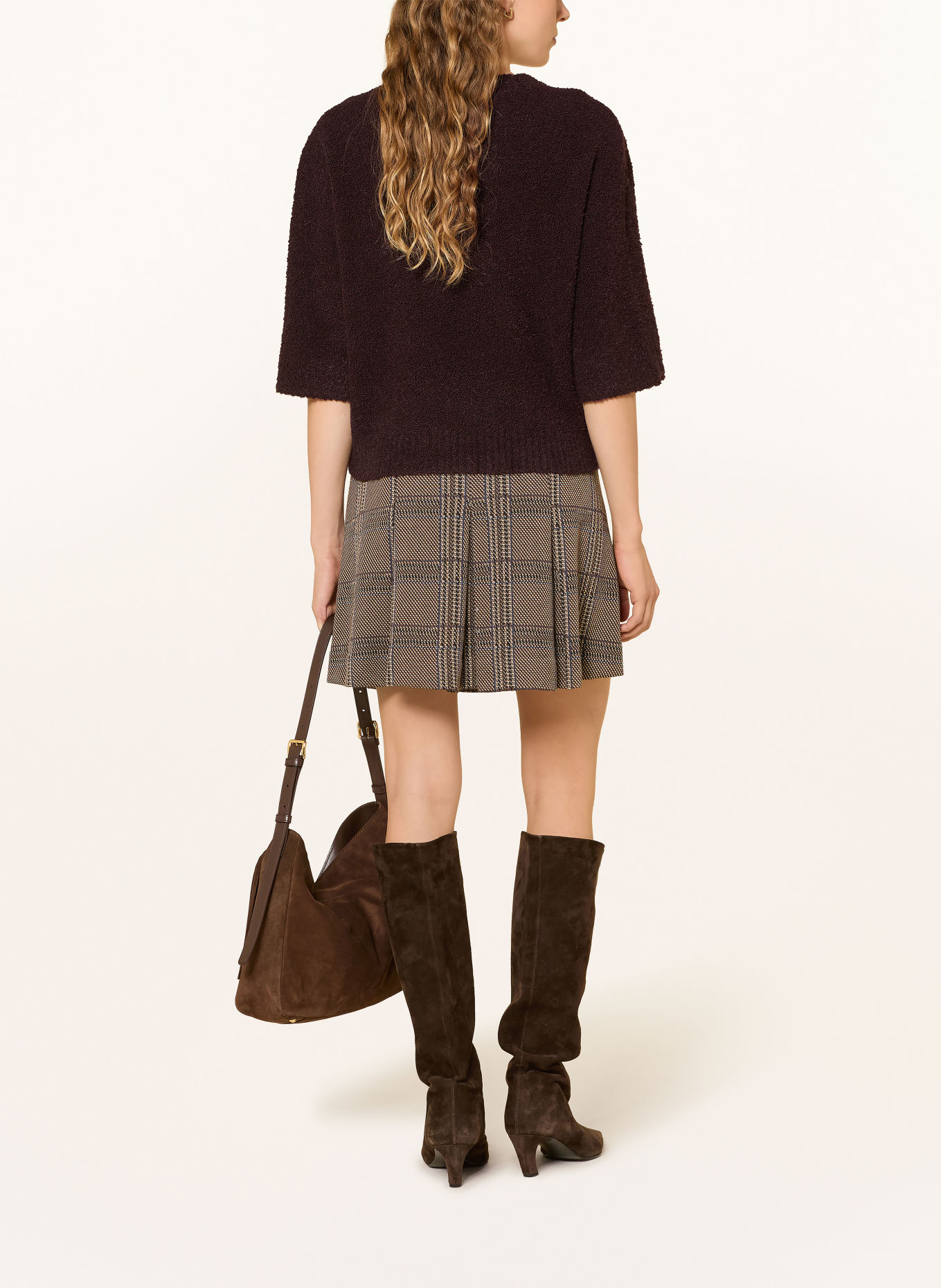 Rich & Royal Sweater with 3/4-length sleeves: DARK BROWN