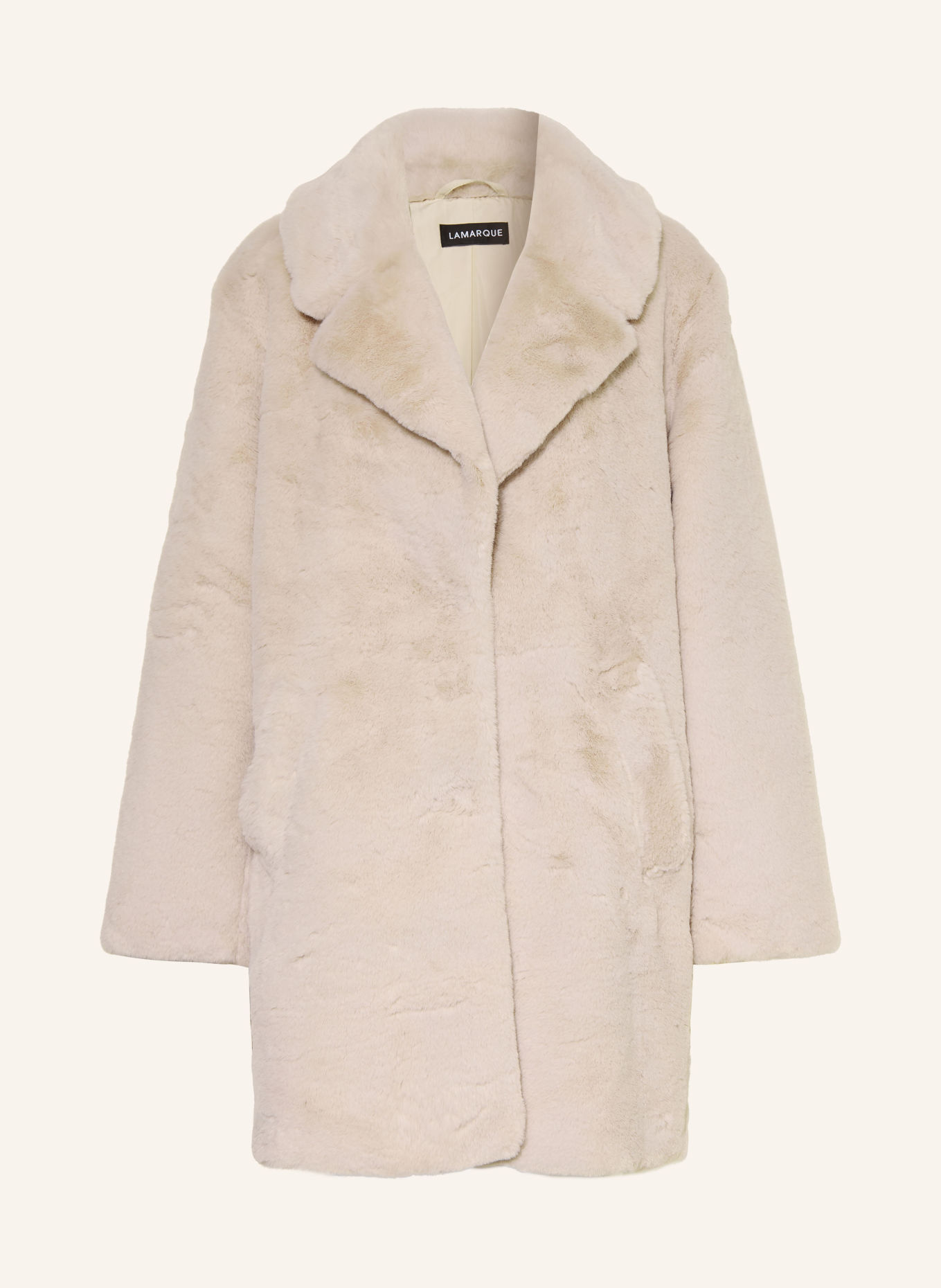 LAMARQUE LINNEA Faux Fur Coat: CREAM