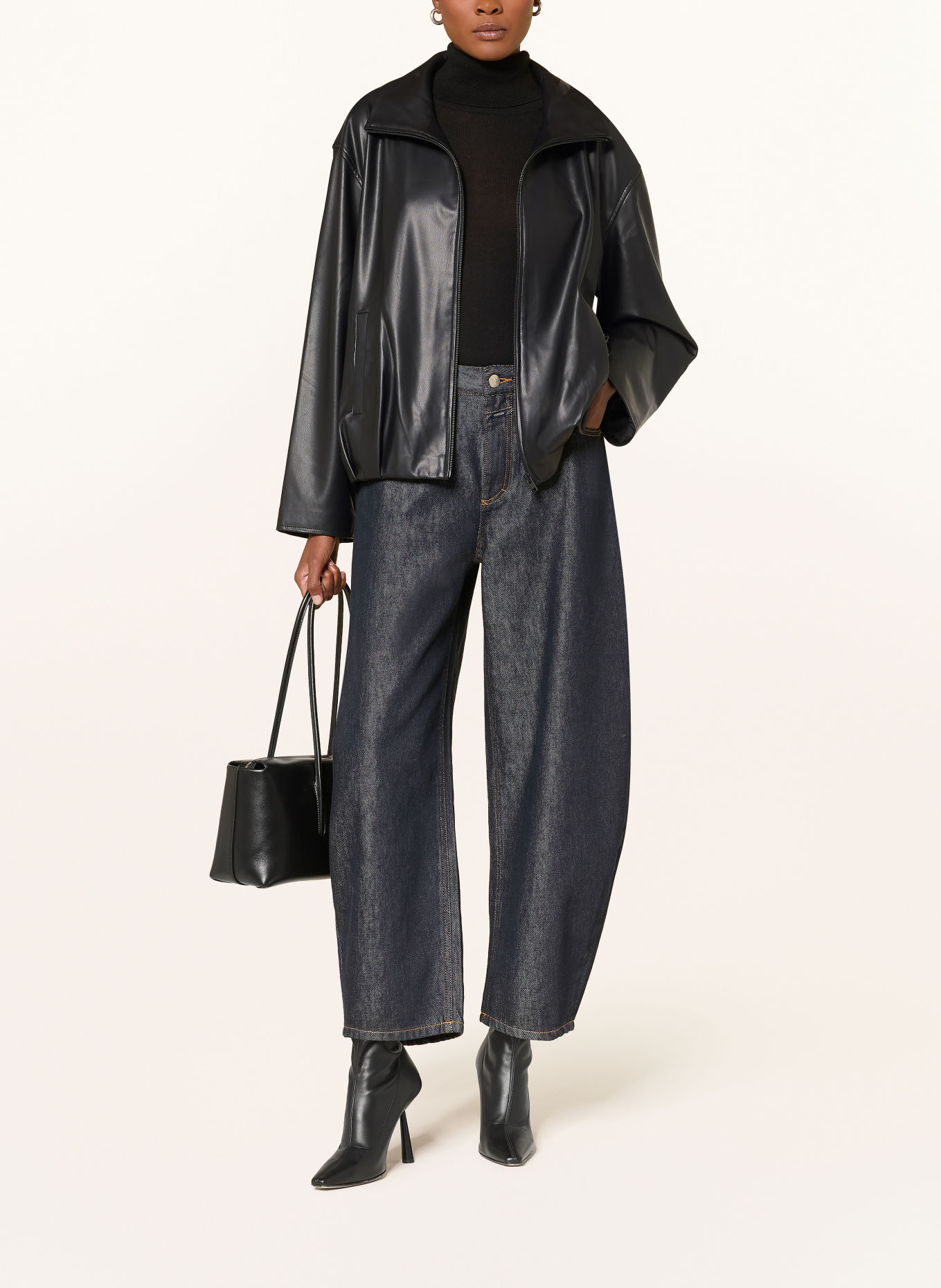 LAMARQUE Jacke DENITA in Lederoptik: SCHWARZ
