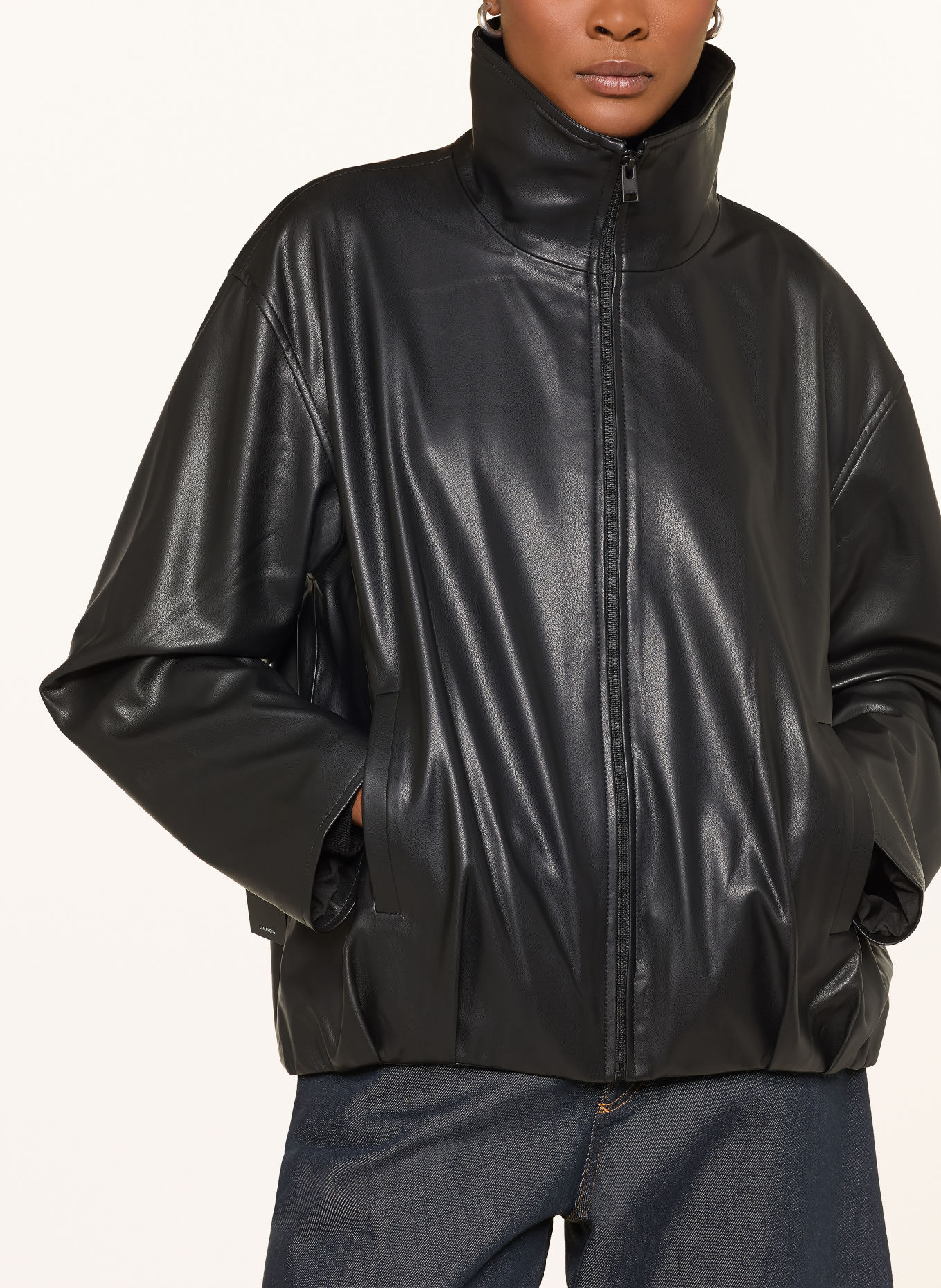 LAMARQUE Jacke DENITA in Lederoptik: SCHWARZ