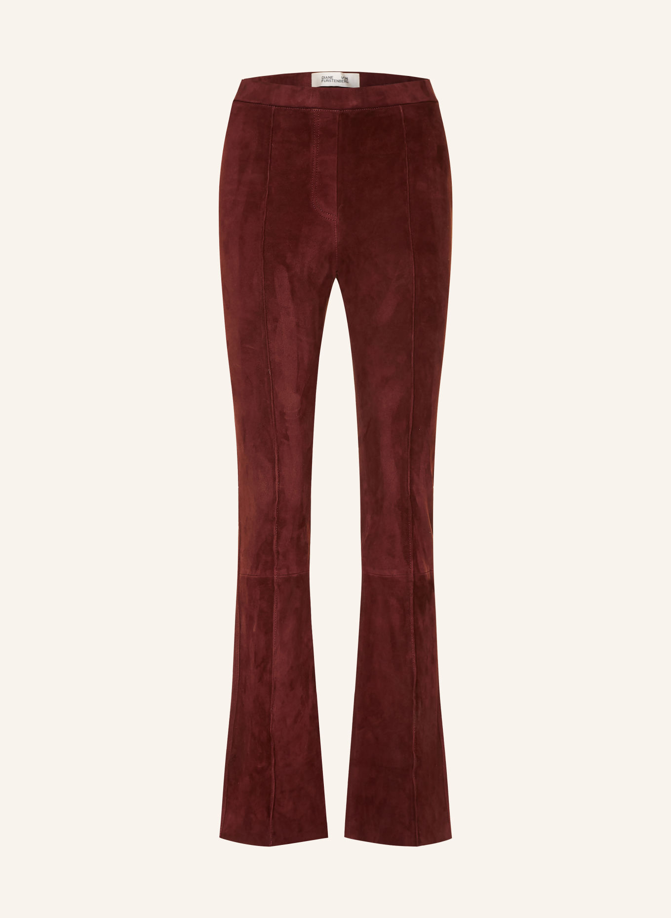 DIANE VON FURSTENBERG Lederbroek ELISE: DONKERROOD