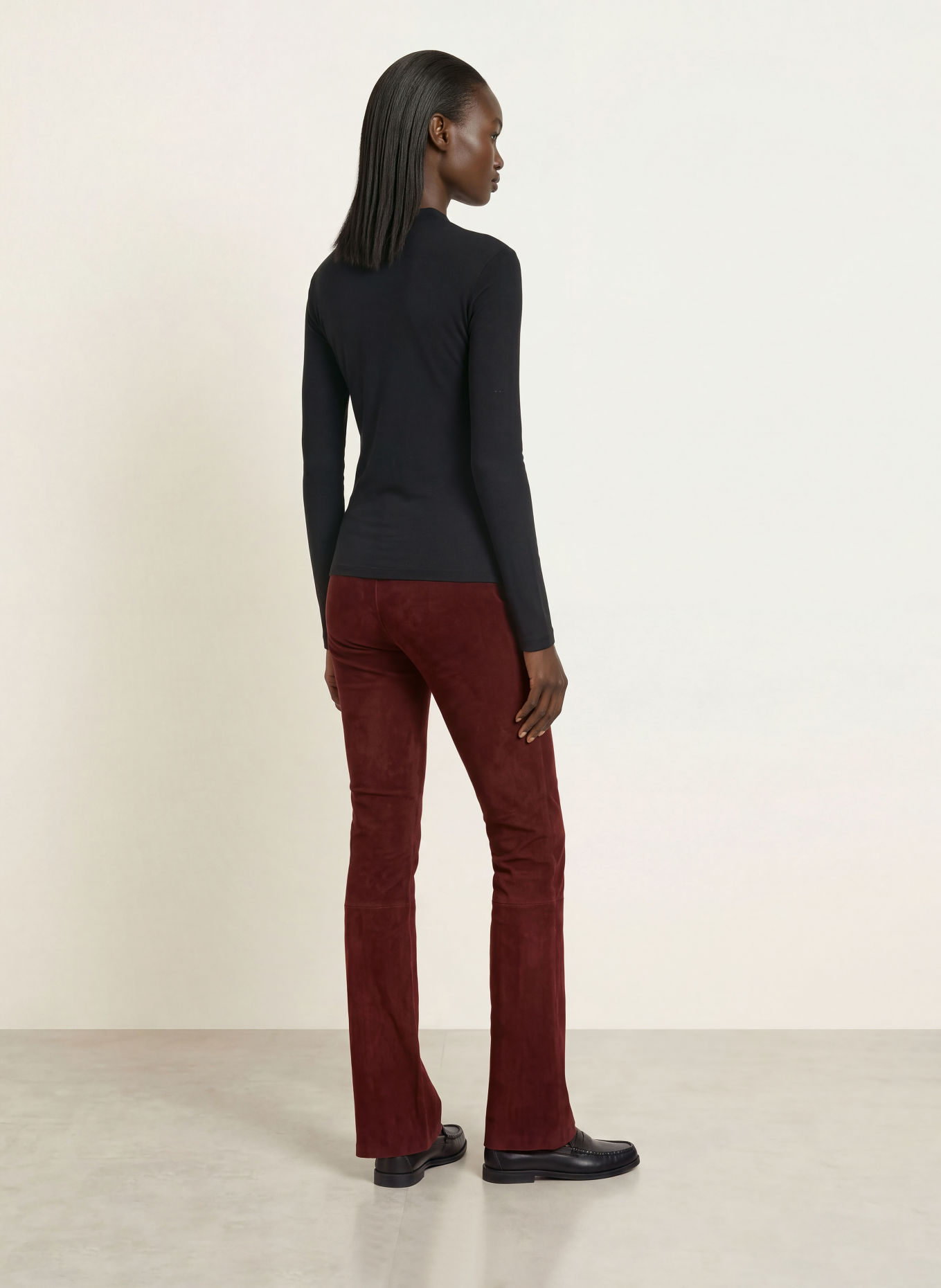 DIANE VON FURSTENBERG Lederbroek ELISE: DONKERROOD