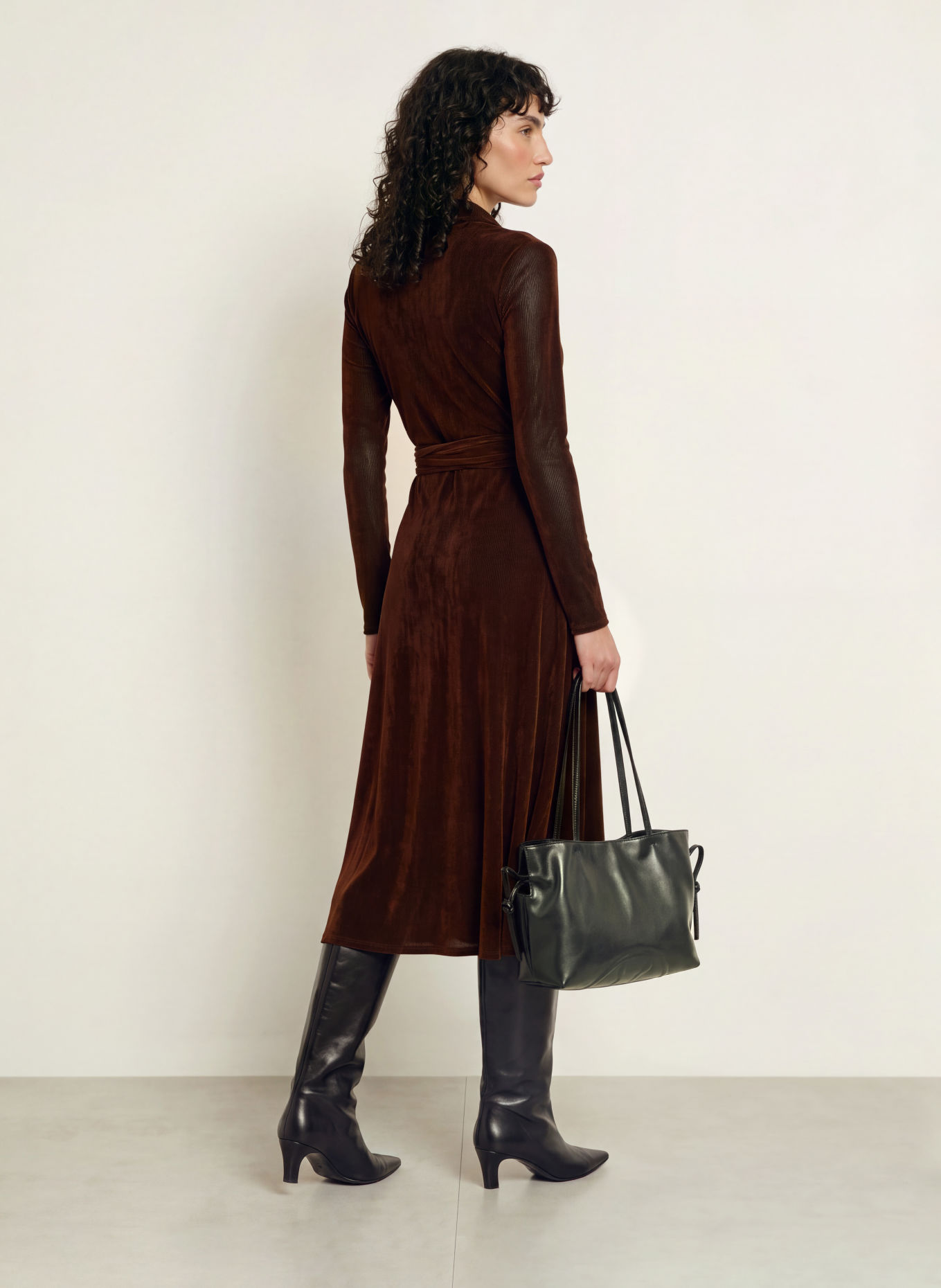DIANE VON FURSTENBERG Rochie cu decupaje PHOENIX din plasă: MARO ÎNCHIS