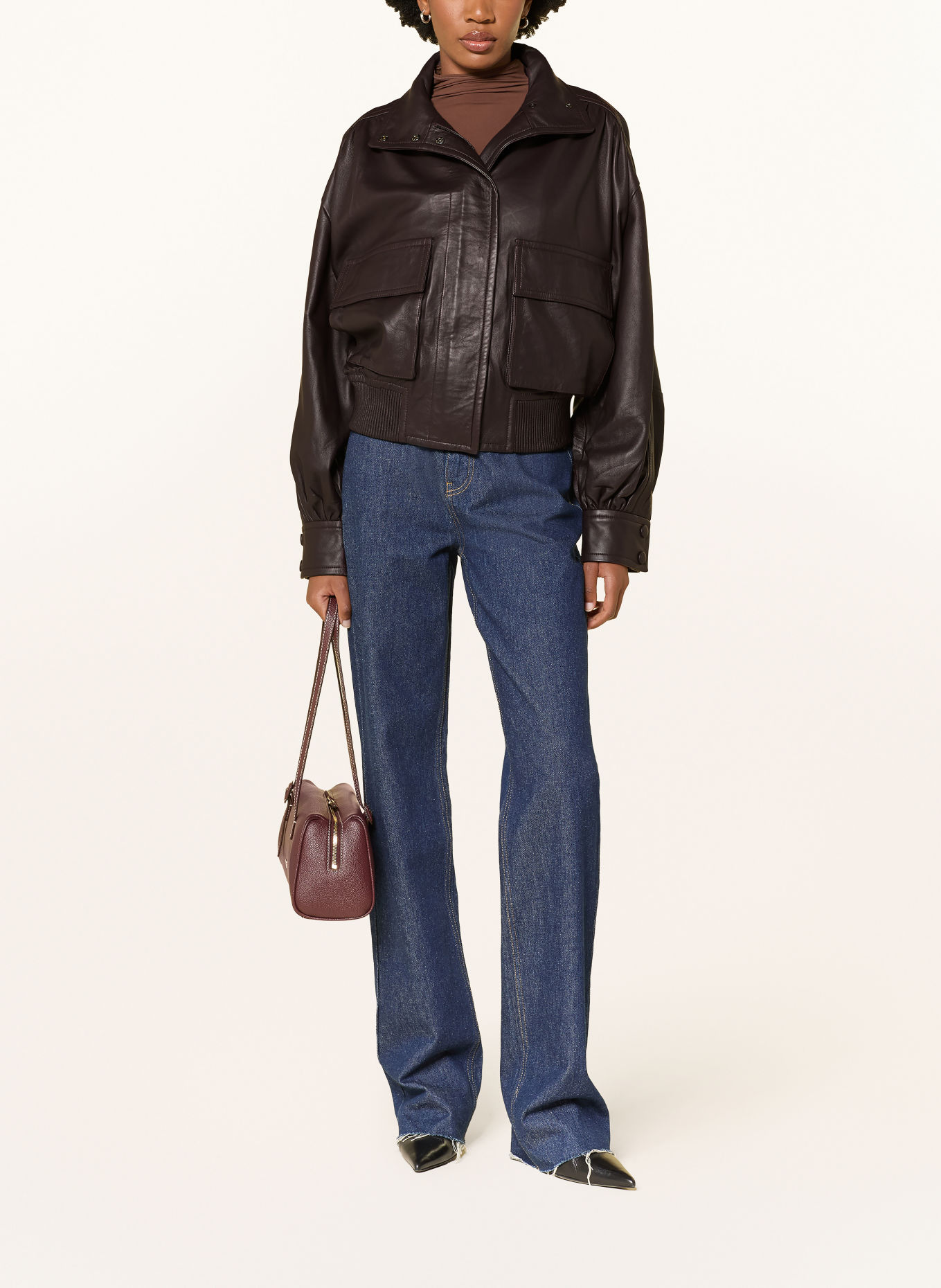 DIANE VON FURSTENBERG Lederjacke SHAY: DUNKELROT