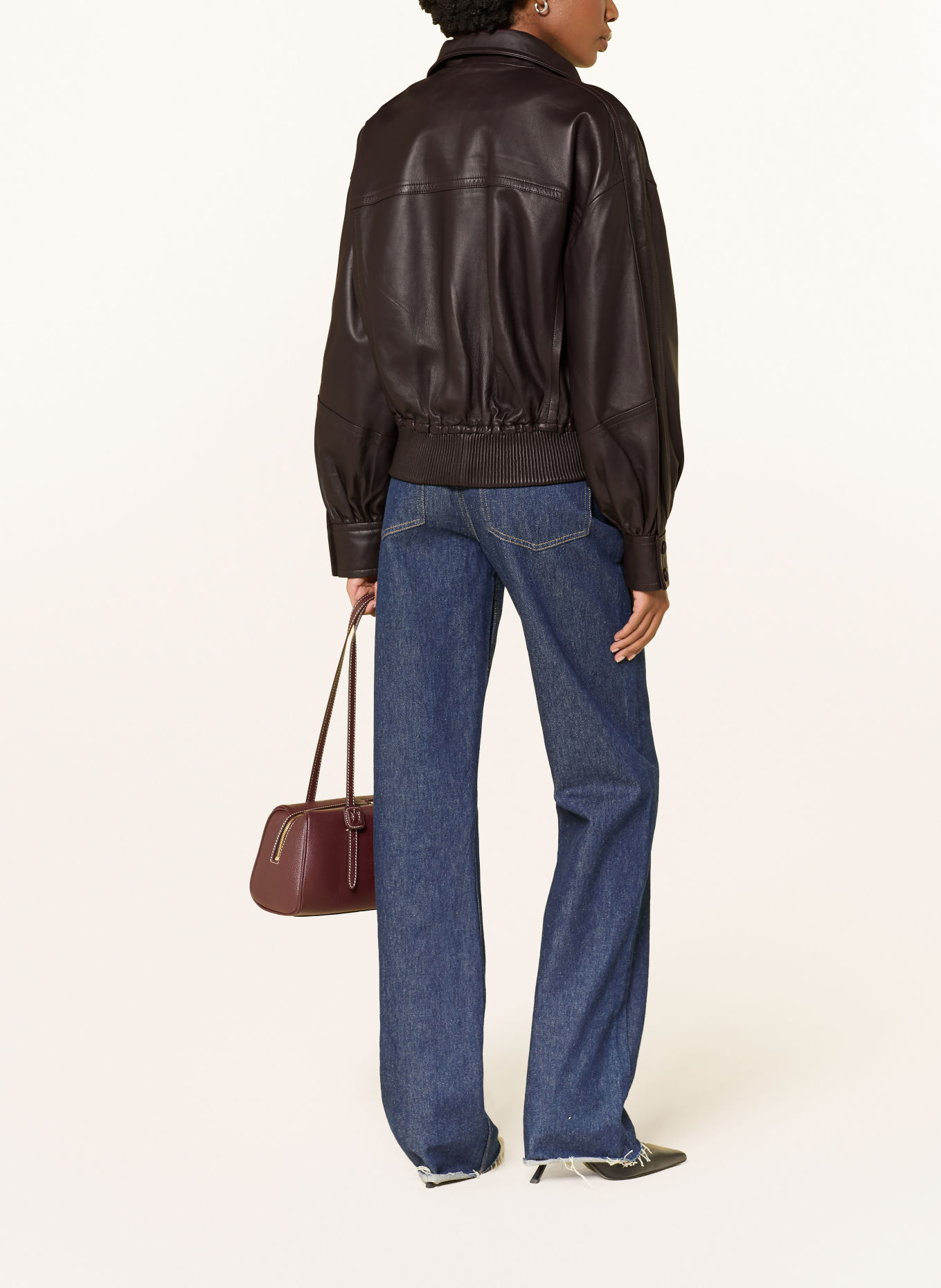 DIANE VON FURSTENBERG Lederjacke SHAY: DUNKELROT