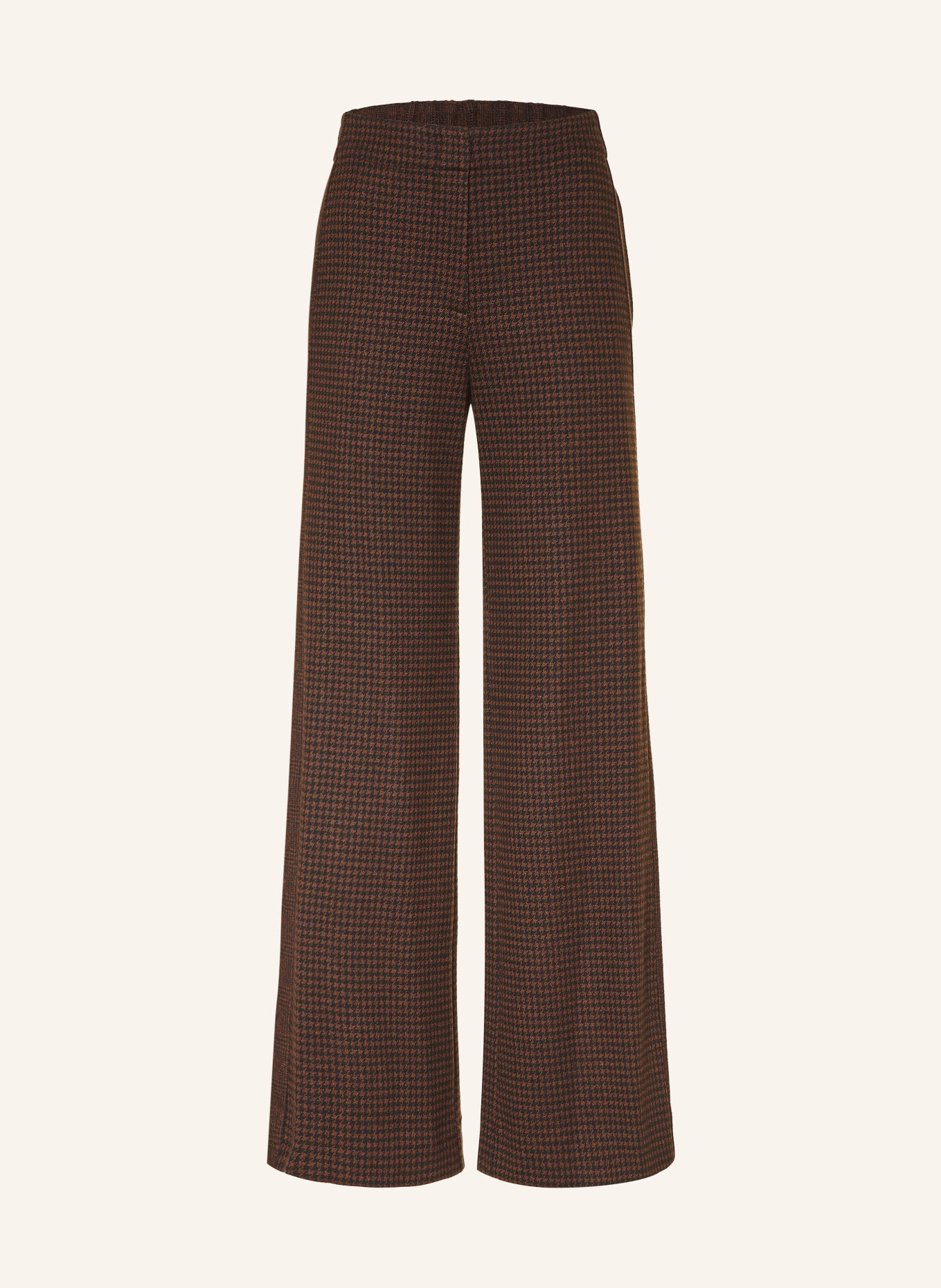 DIANE VON FURSTENBERG Marlenehose ALEXANDER mit Galonstreifen: DUNKELBRAUN / SCHWARZ