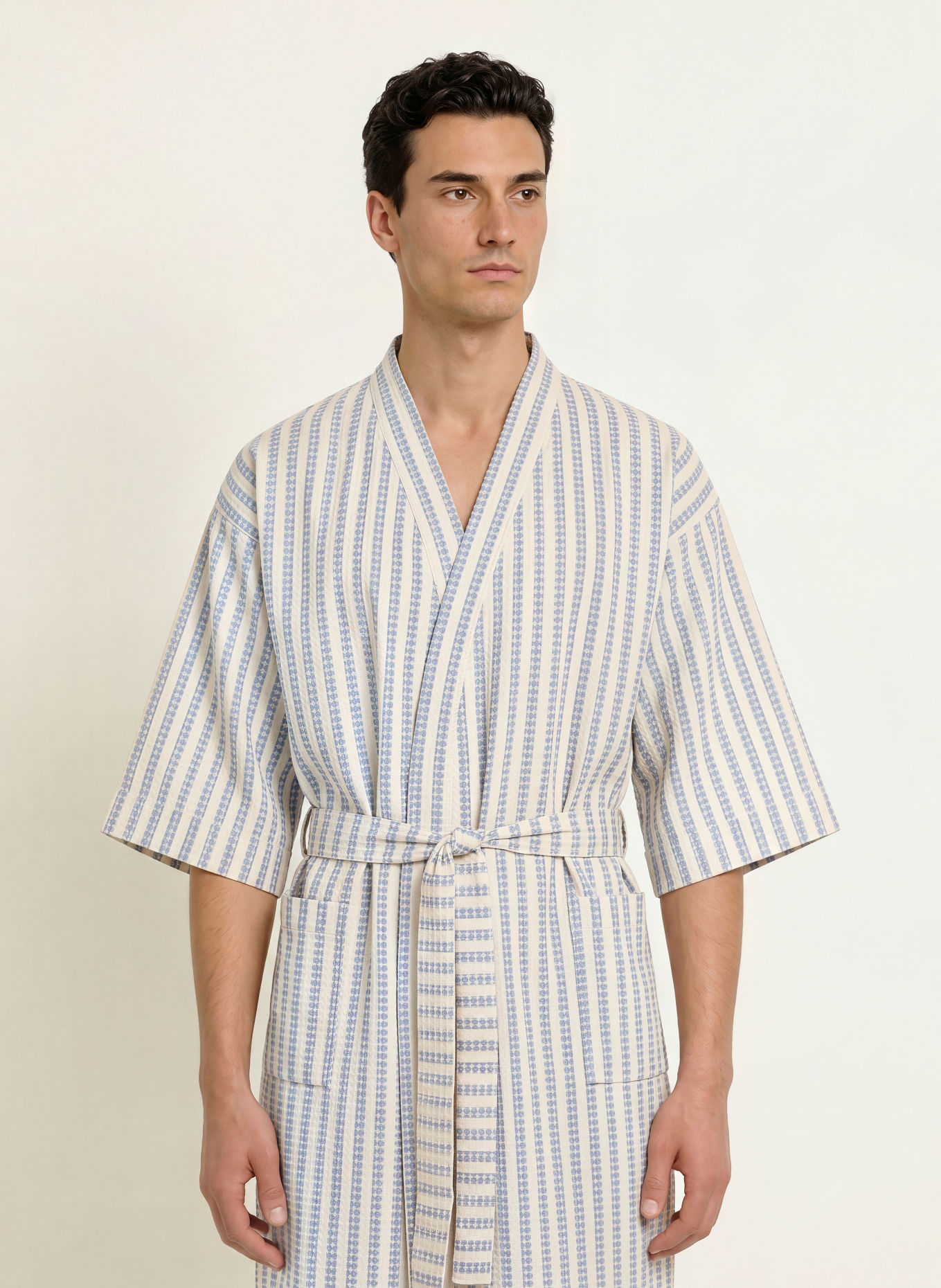 HAY Unisex župan: TMAVĚ MODRÁ / BÍLÁ