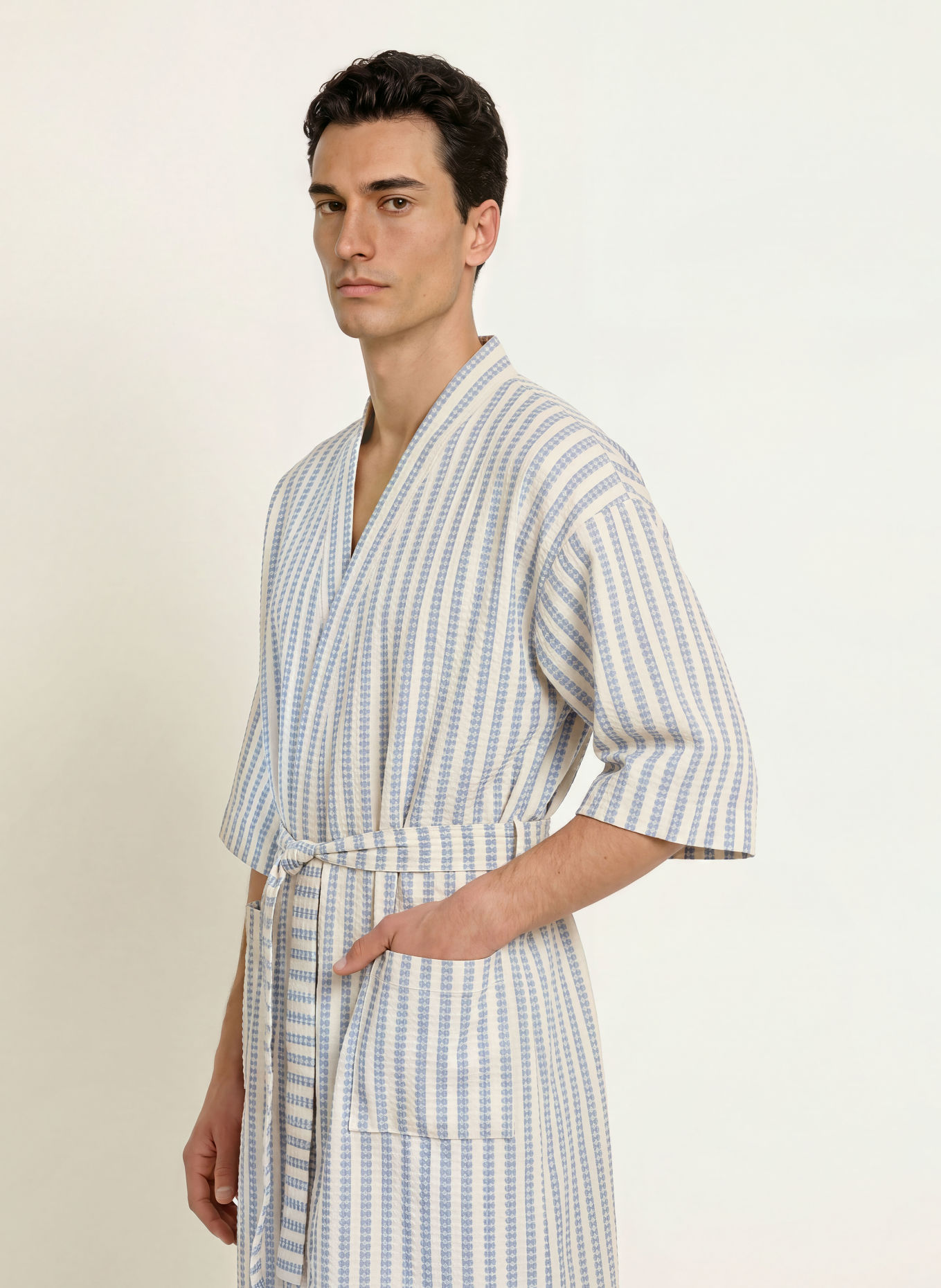 HAY Unisex župan: TMAVĚ MODRÁ / BÍLÁ