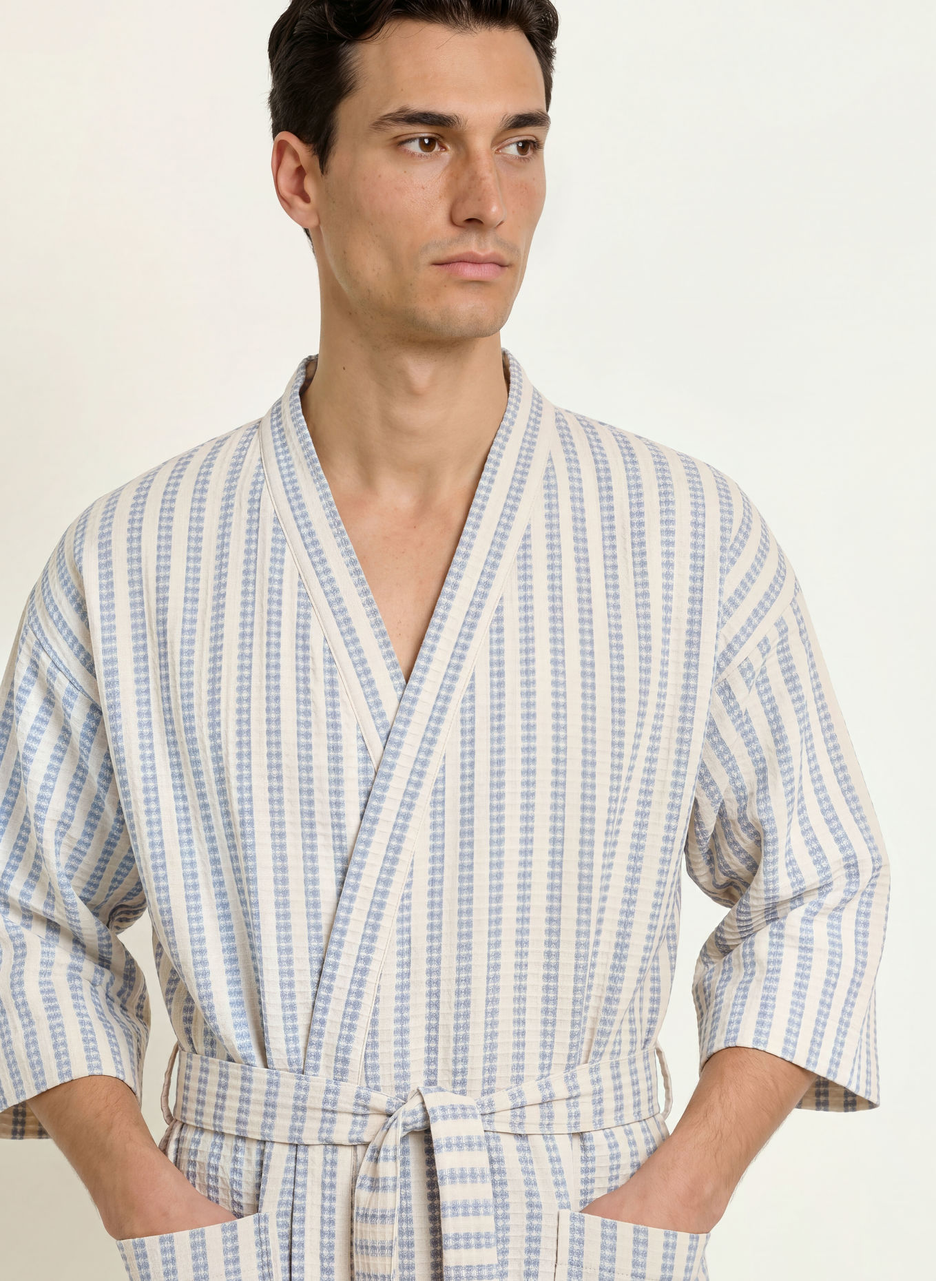 HAY Unisex župan: TMAVĚ MODRÁ / BÍLÁ