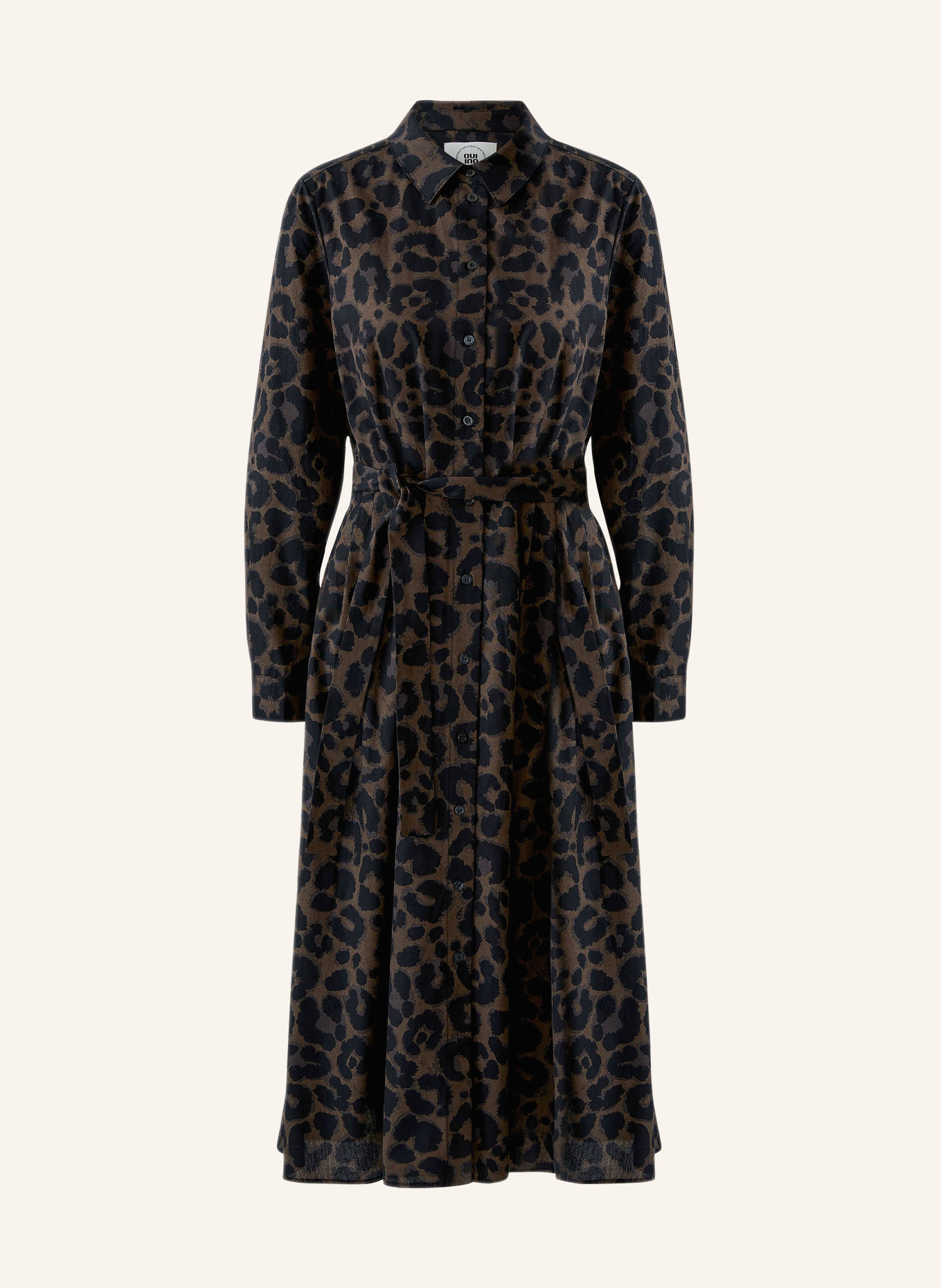 Oui Blousejurk: MARRON FONCÉ / ZWART