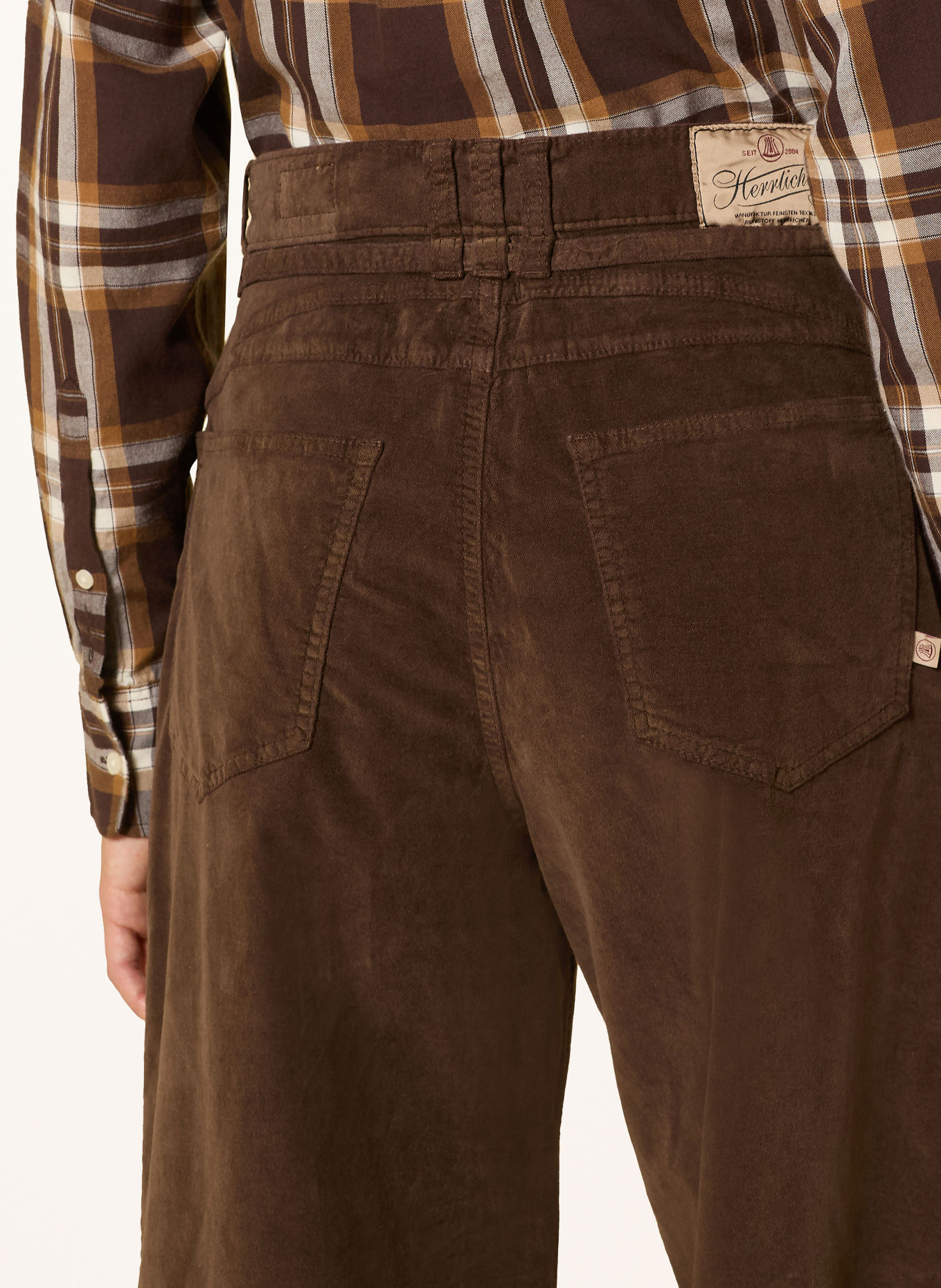 Herrlicher 7/8 broek BARROW BELT van fluweel: MARRON FONCÉ