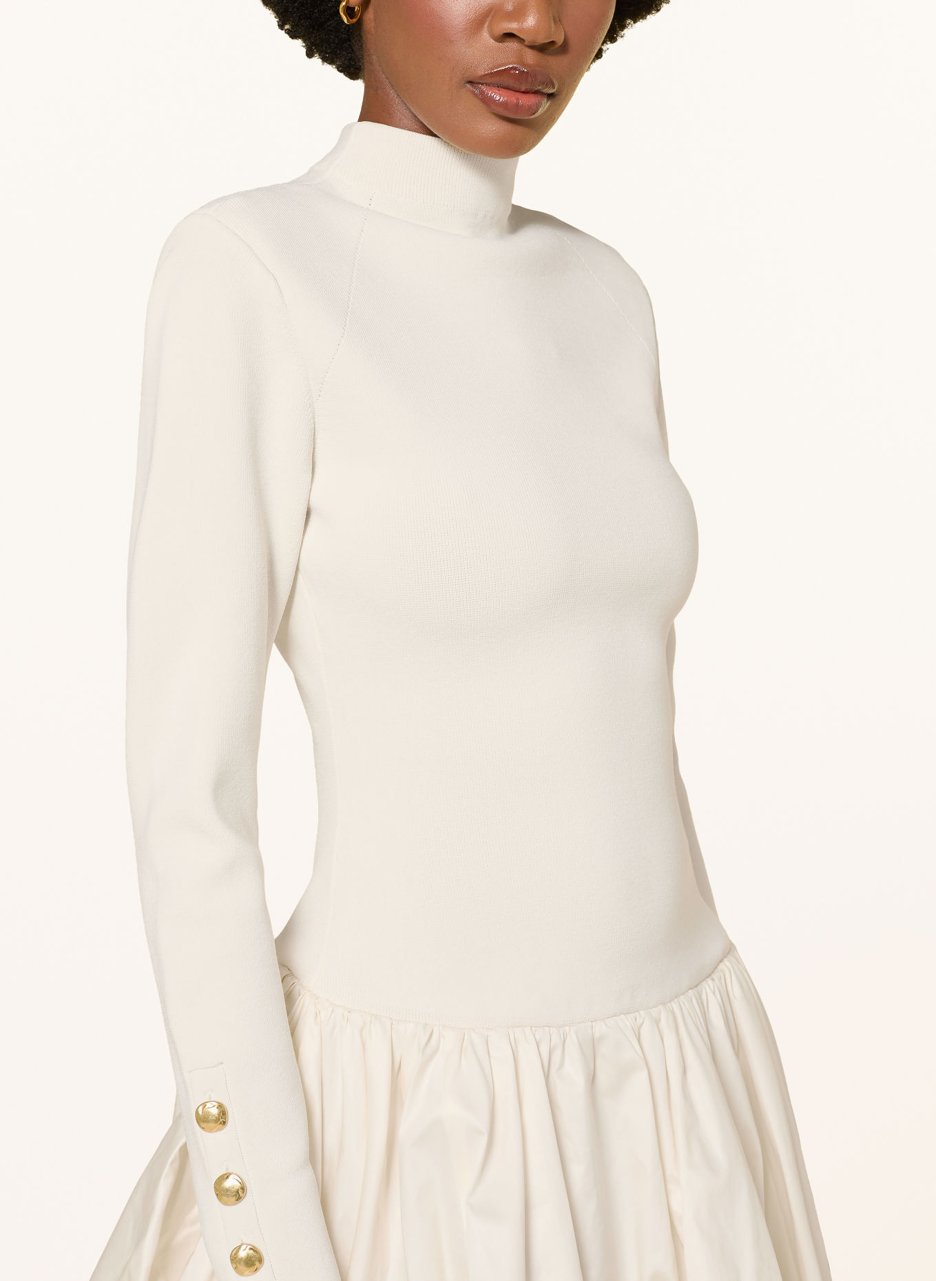 Aje. ELODI Dress in a mix of materials: CREAM