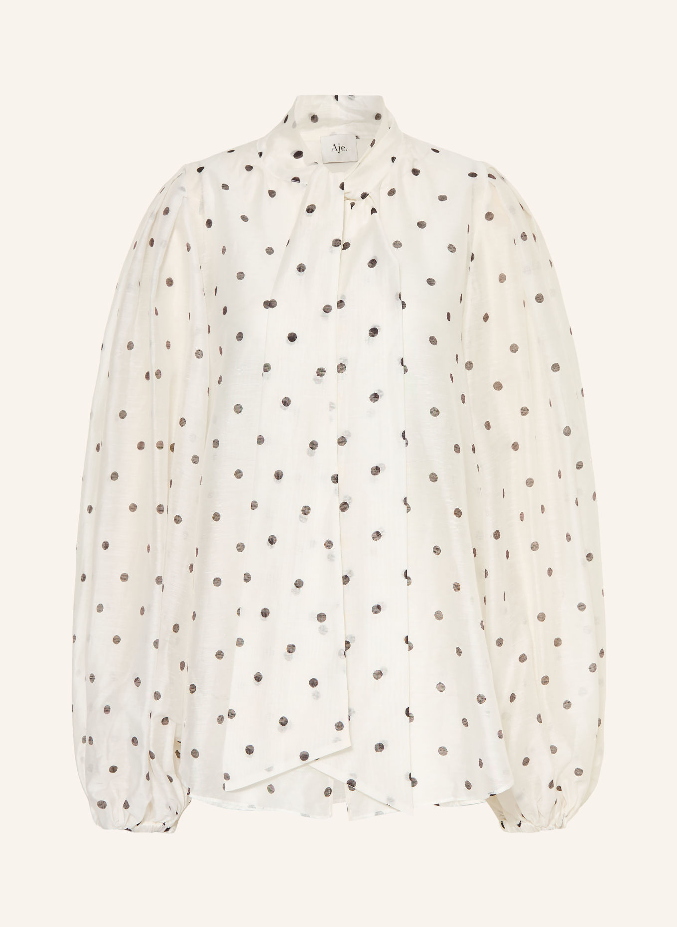 Aje. Blouse à lavallière AMILY: BLANC / NOIR